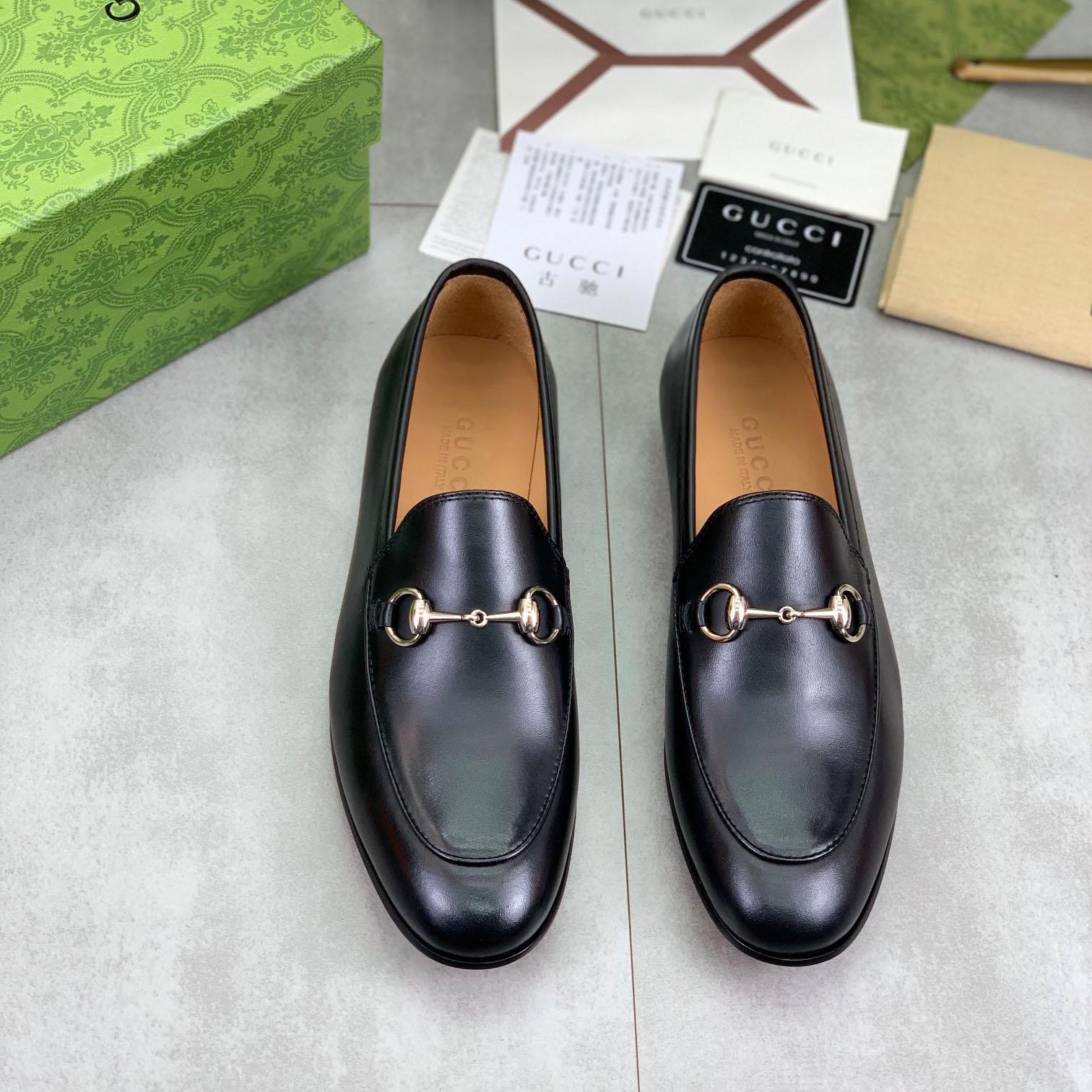 Gucci Jordaan Horsebit Leather Loafers - DesignerGu