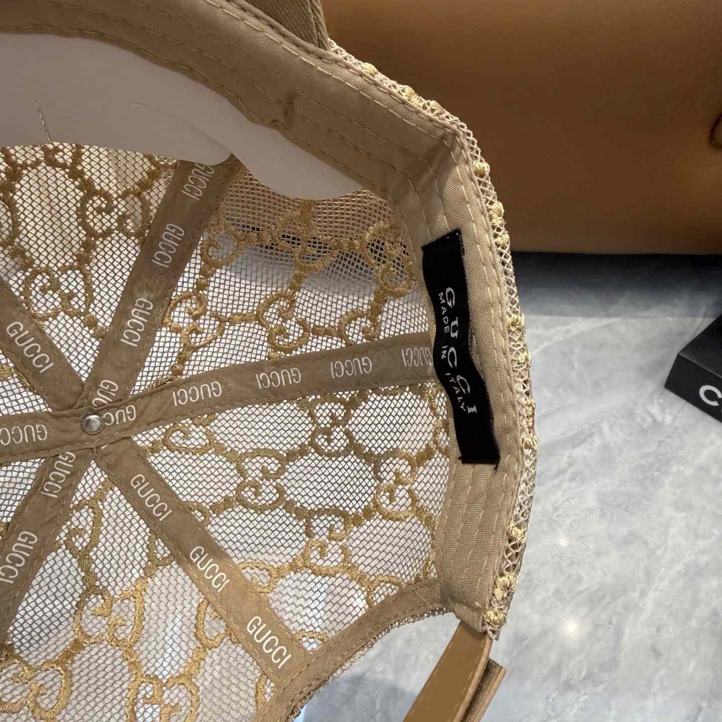 Gucci Mesh GG Monogram Shivali Baseball Hat  - DesignerGu