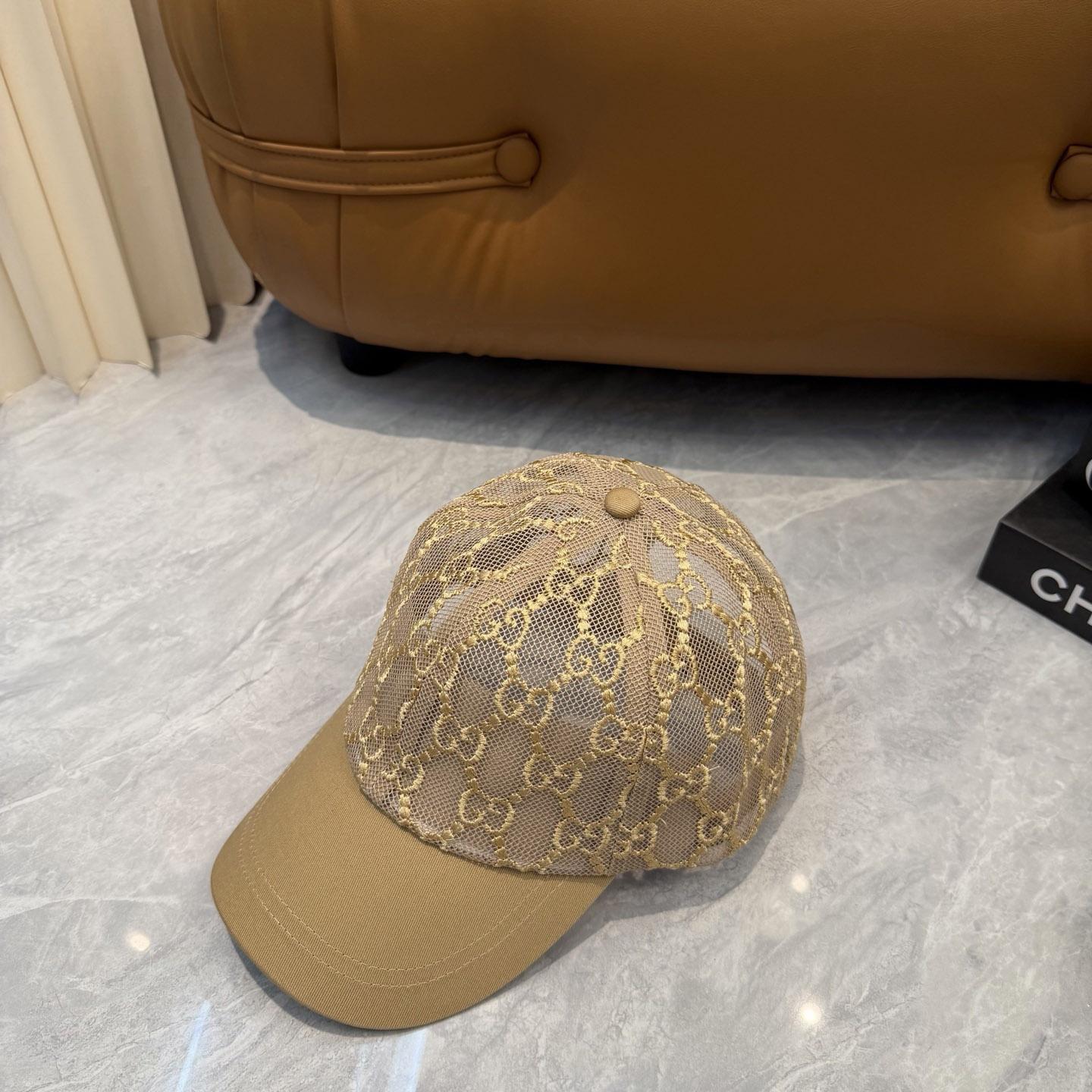 Gucci Mesh GG Monogram Shivali Baseball Hat  - DesignerGu