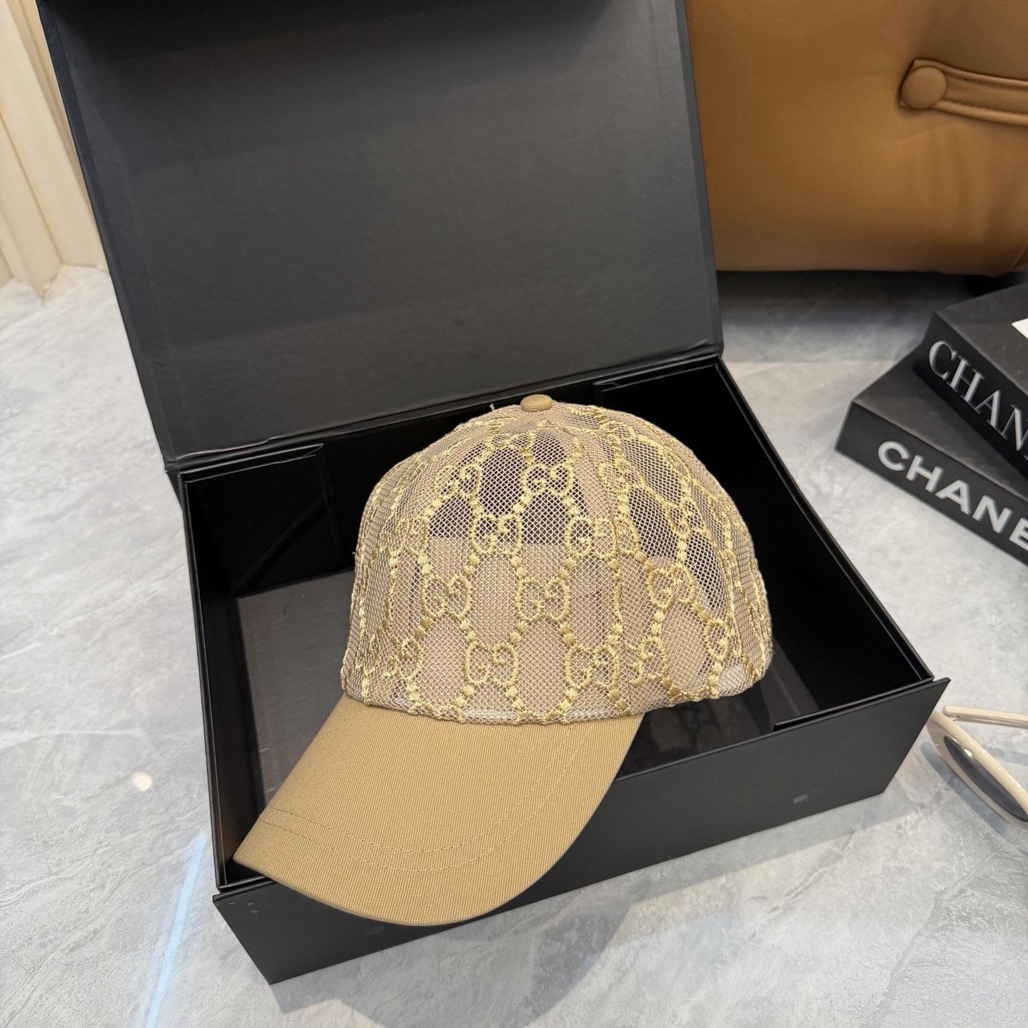 Gucci Mesh GG Monogram Shivali Baseball Hat  - DesignerGu