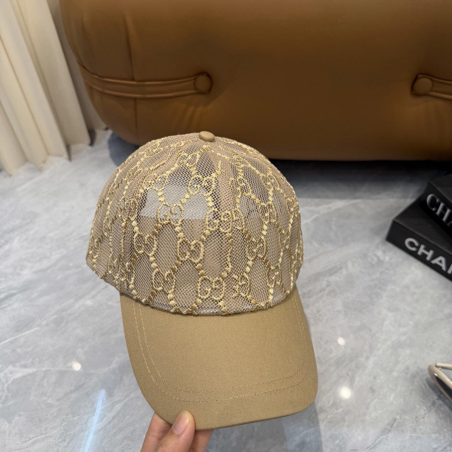 Gucci Mesh GG Monogram Shivali Baseball Hat  - DesignerGu