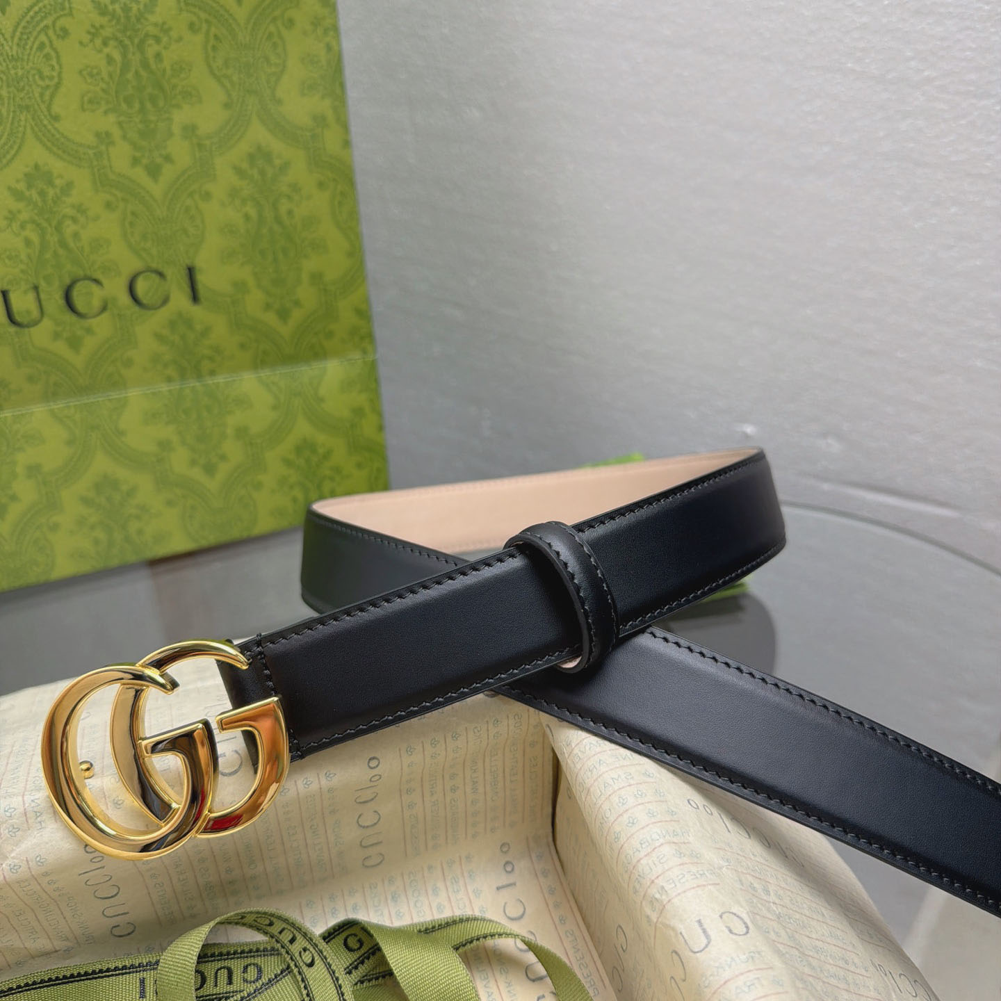 Gucci  Flat Marmont Belt - DesignerGu