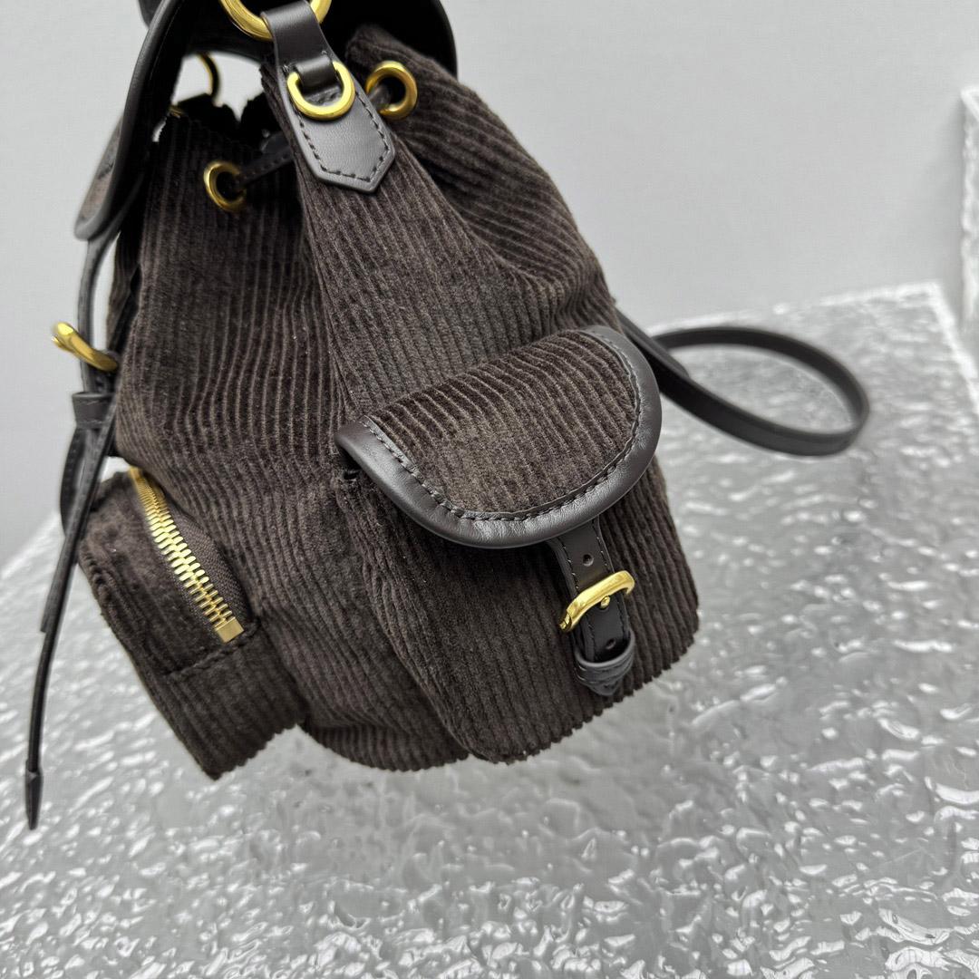 Miu Miu  Medium Corduroy Cotton Backpack - DesignerGu