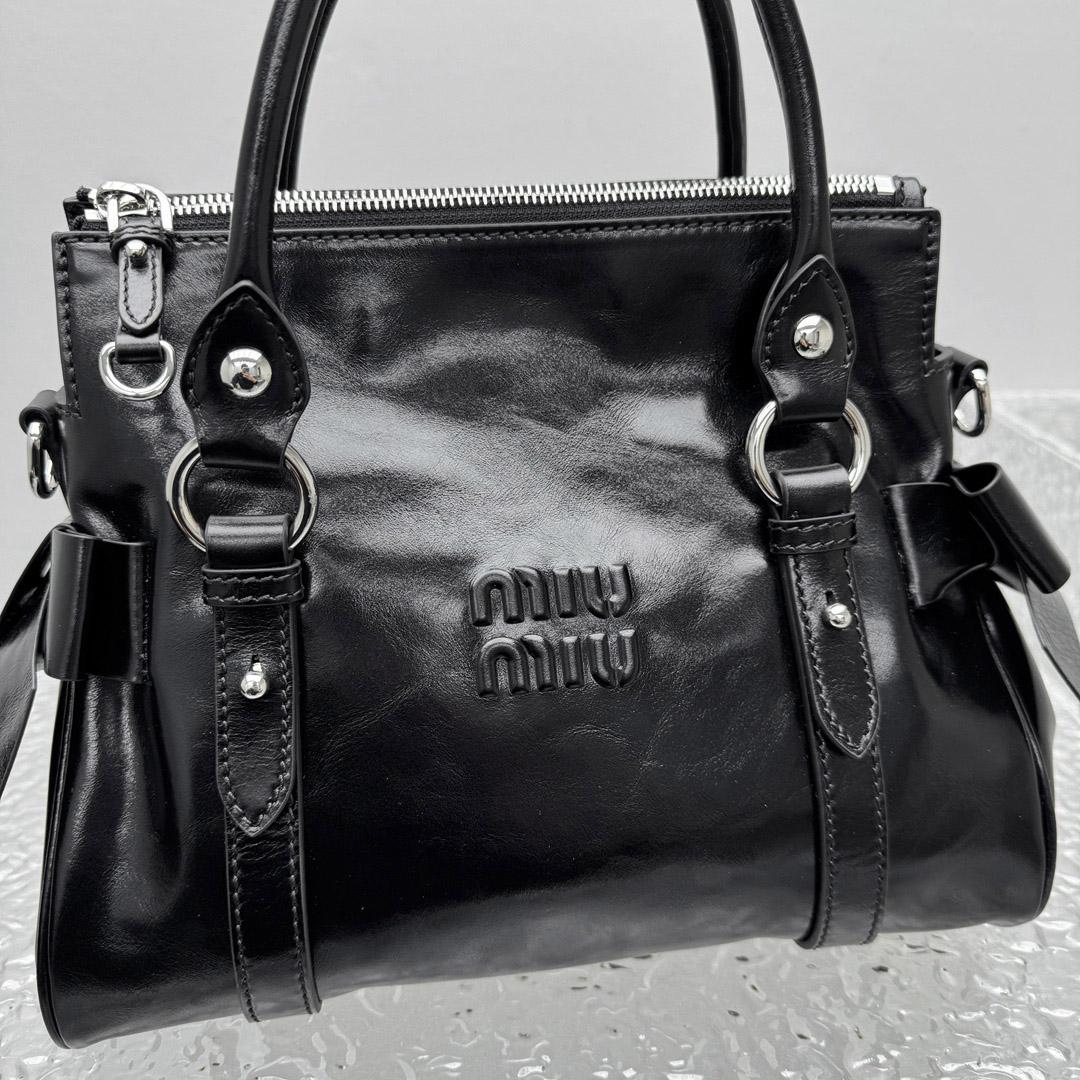 Miu Miu Shiny Leather Top-Handle Bag - DesignerGu