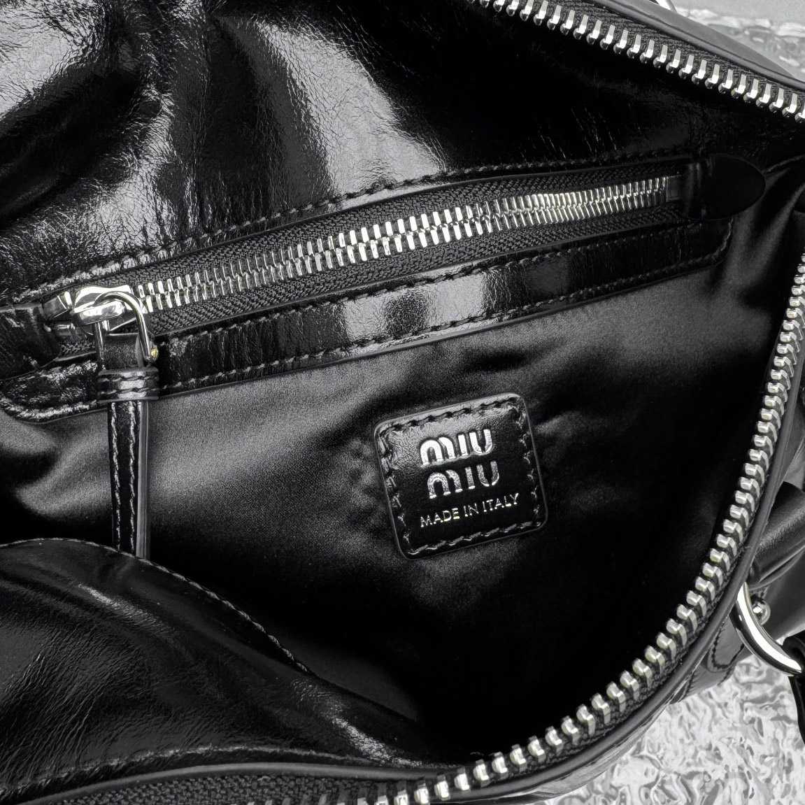 Miu Miu Shiny Leather Top-Handle Bag - DesignerGu