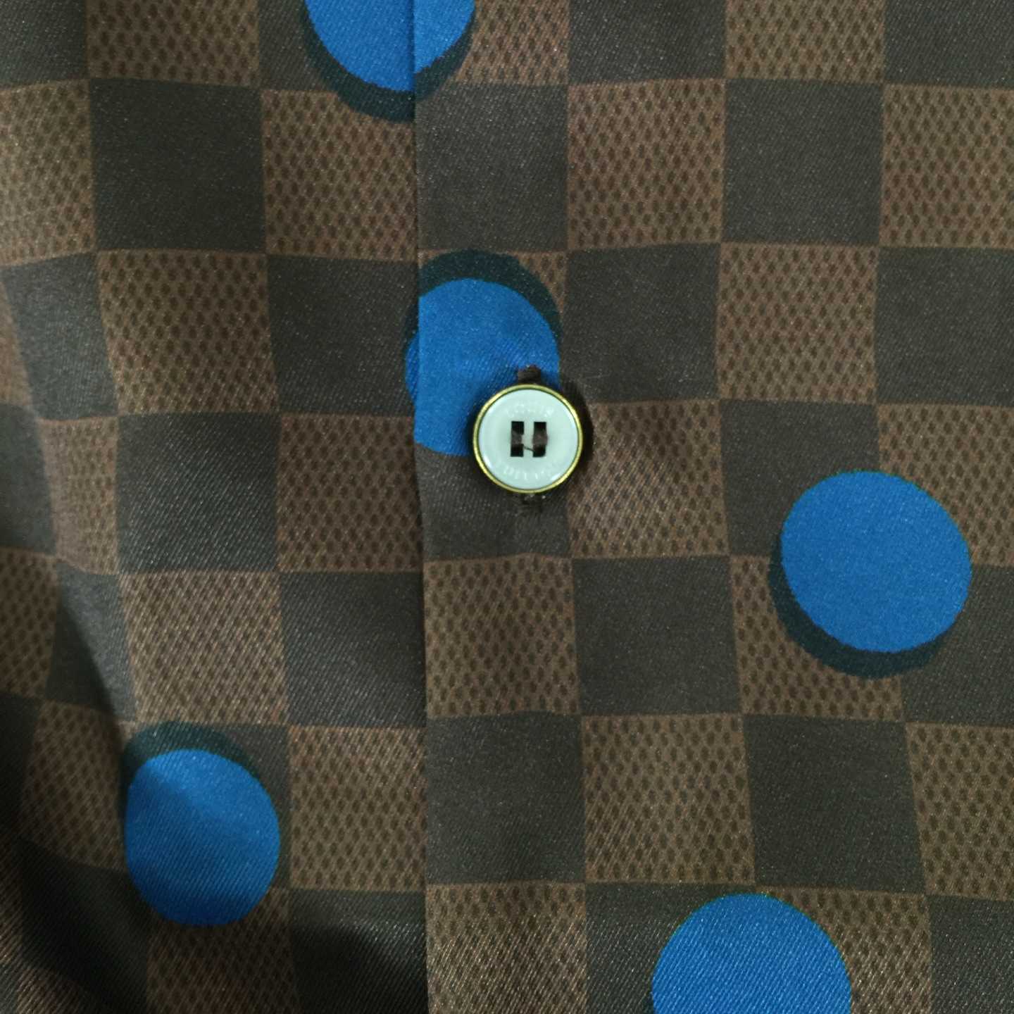 Louis Vuitton Damier Silk Short-Sleeved Shirt    - DesignerGu