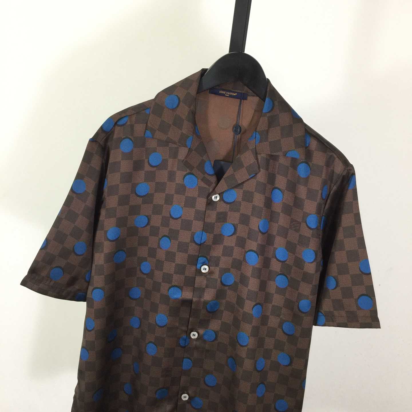 Louis Vuitton Damier Silk Short-Sleeved Shirt    - DesignerGu