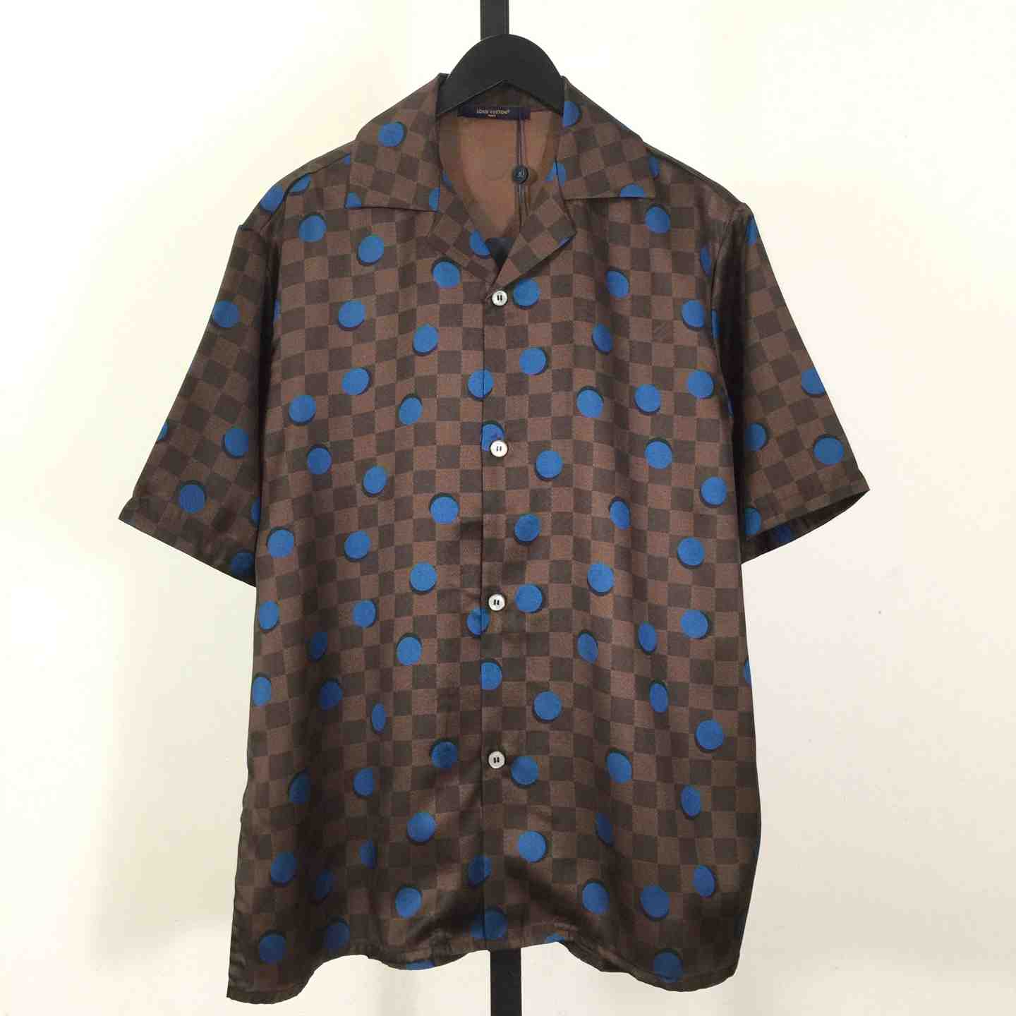 Louis Vuitton Damier Silk Short-Sleeved Shirt    - DesignerGu