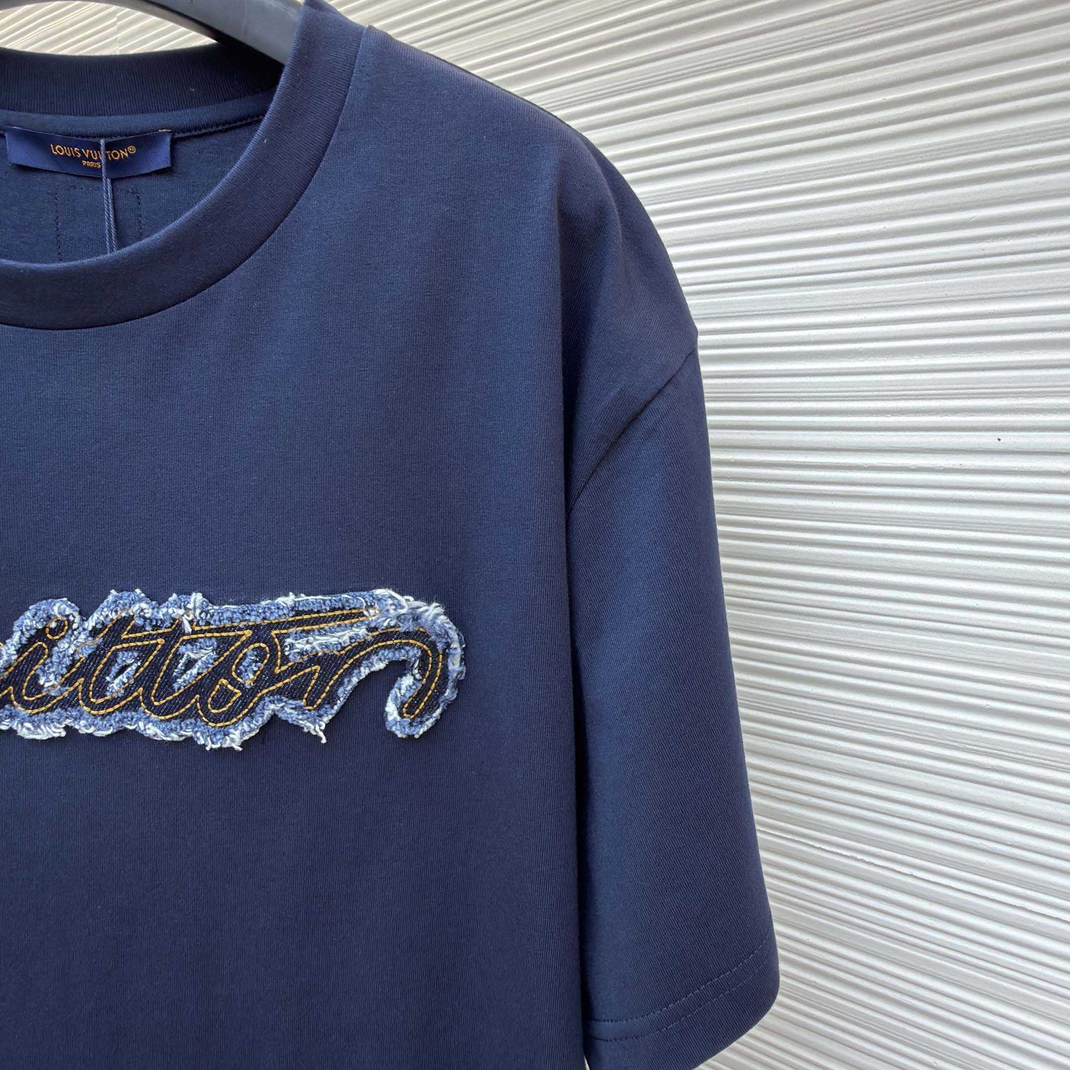 Louis Vuitton Denim Signature T-Shirt   1AK7HB - DesignerGu