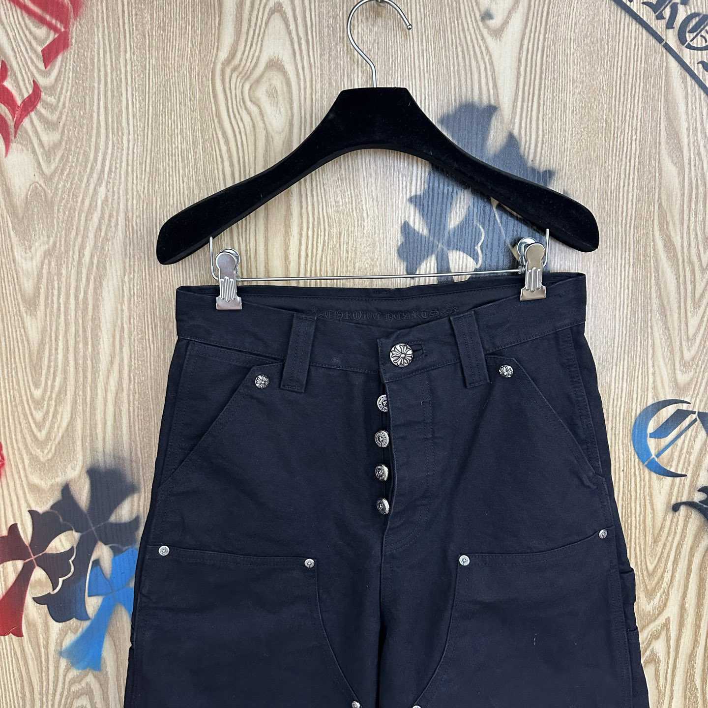 Chrome Hearts Double Knee Cross Patch Shorts - DesignerGu