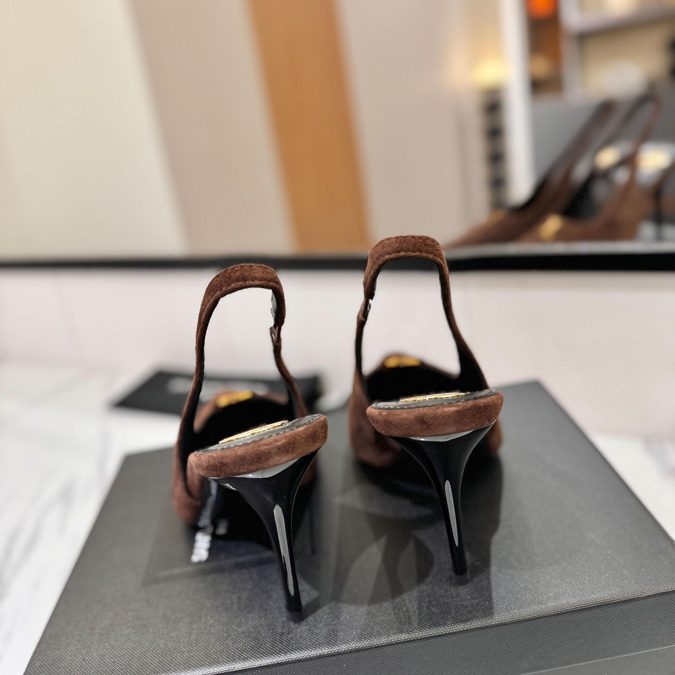 Saint Laurent Babylone Breteuil Slingback Pumps - DesignerGu