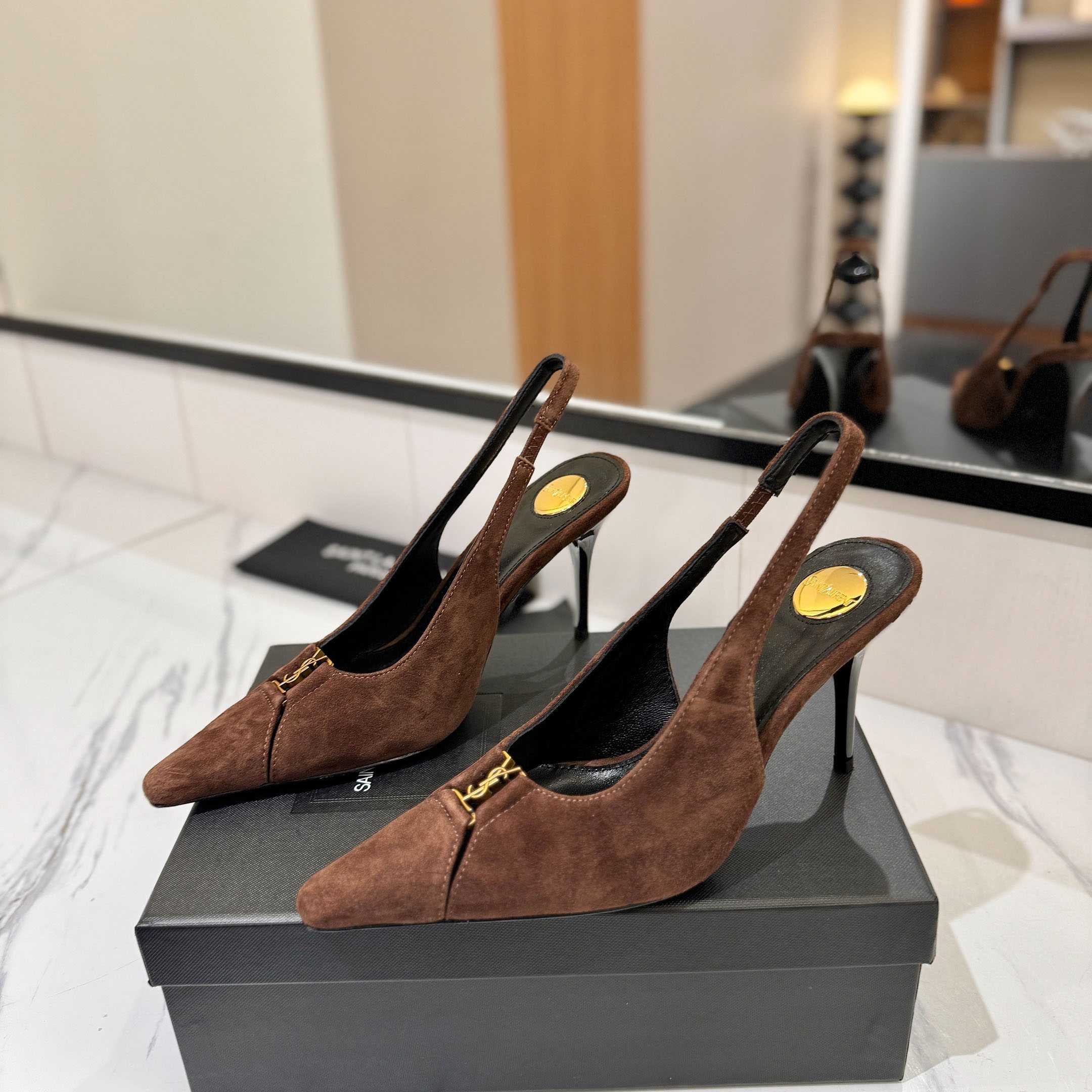 Saint Laurent Babylone Breteuil Slingback Pumps - DesignerGu