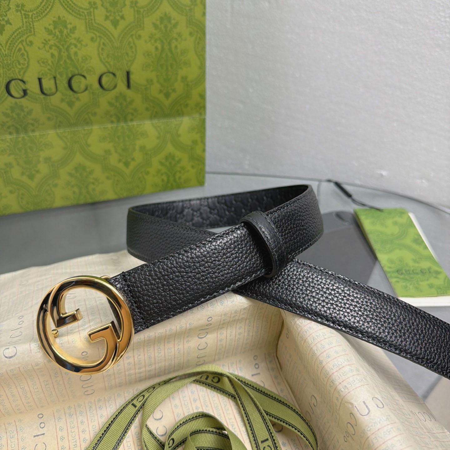 Gucci  Belt With Interlocking G Buckle - DesignerGu