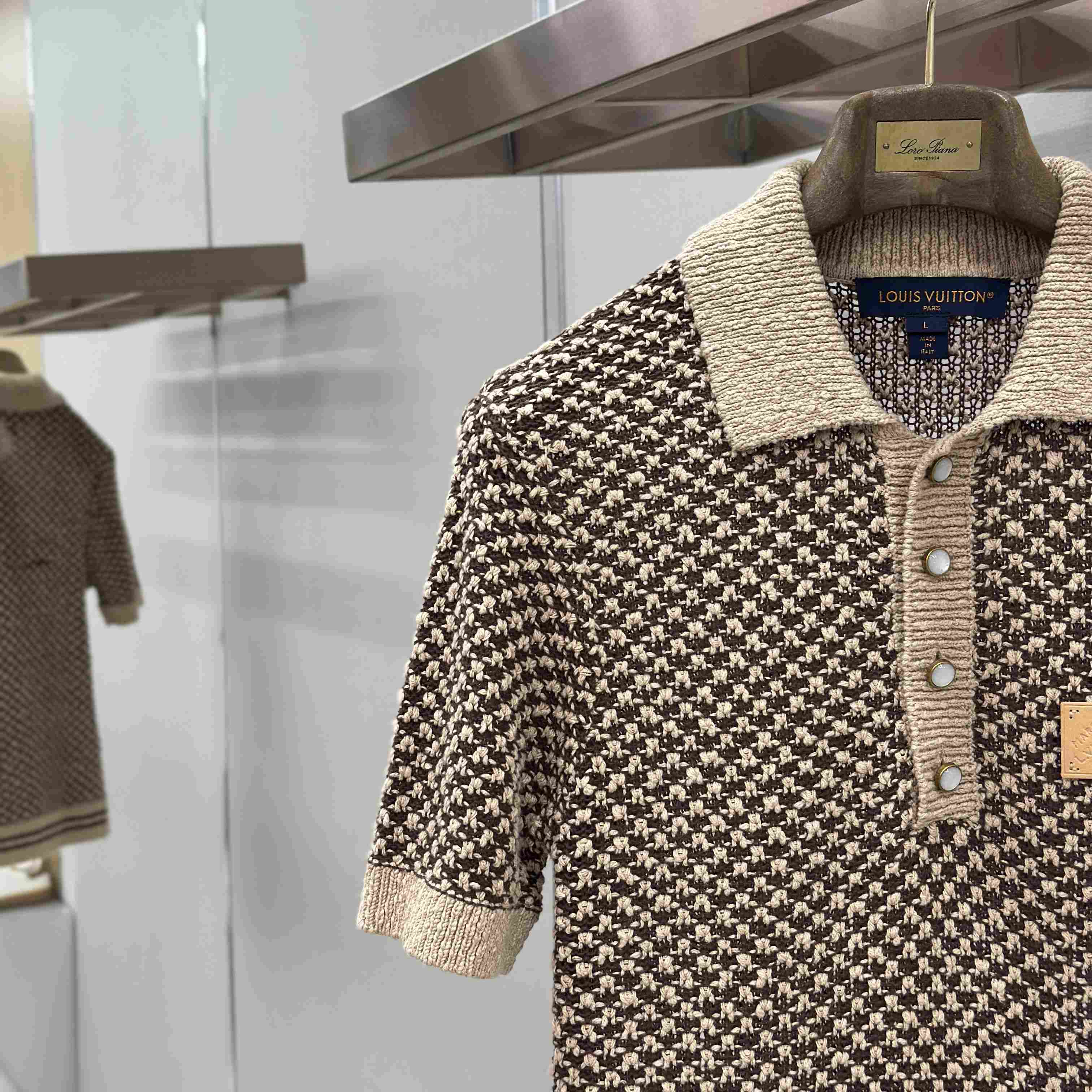 Louis Vuitton Short-Sleeved Knitted Mesh Polo 1AJUUD - DesignerGu