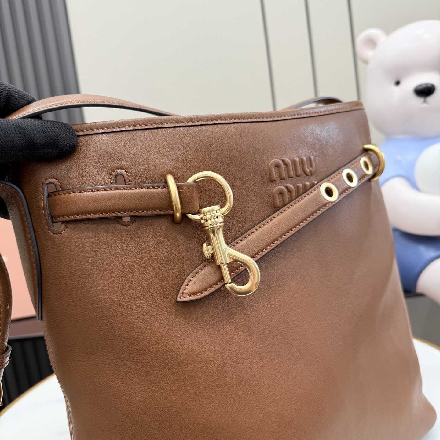 Miu Miu Aventure Nappa Leather Bucket Bag - DesignerGu