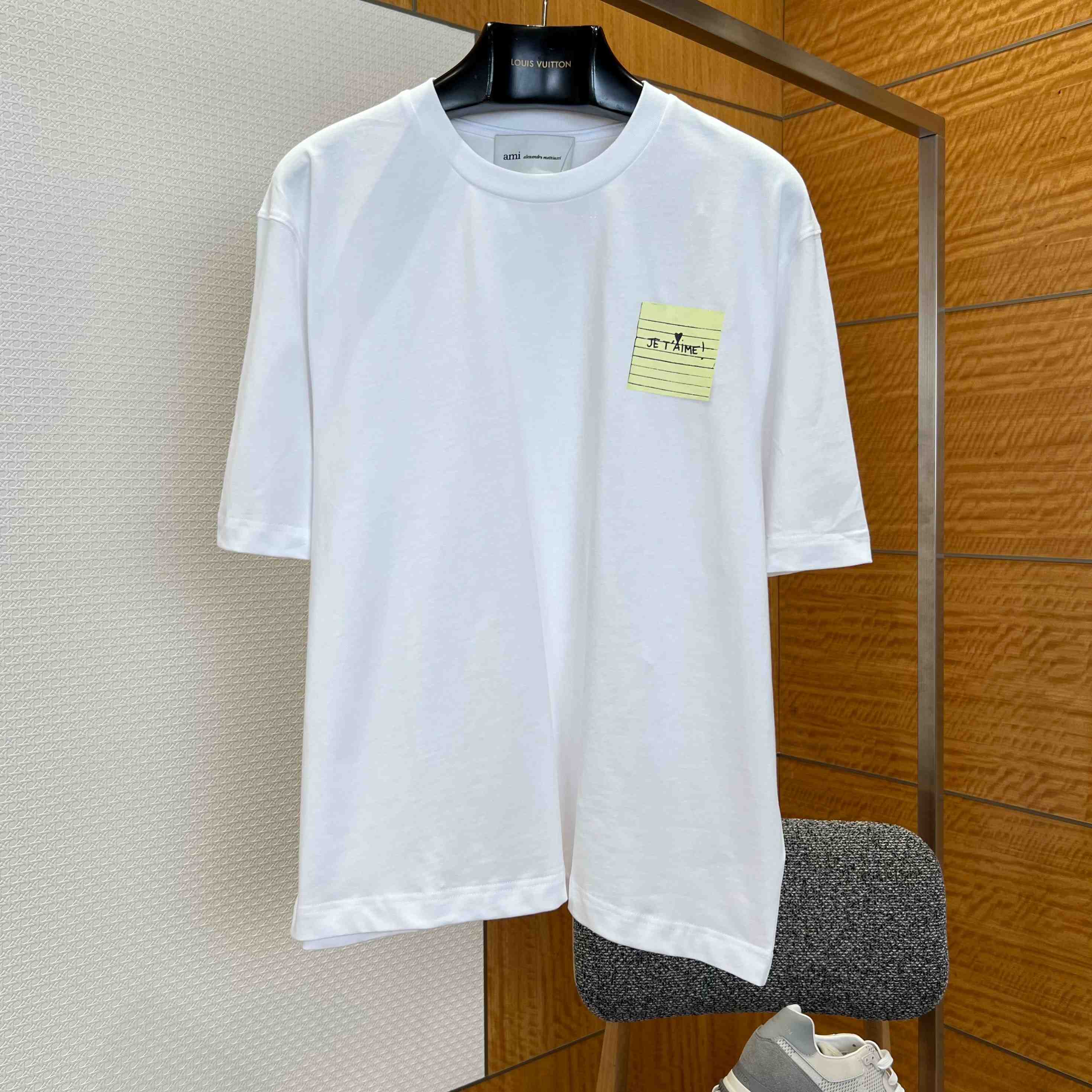 AMI Paris White Cotton Post It 