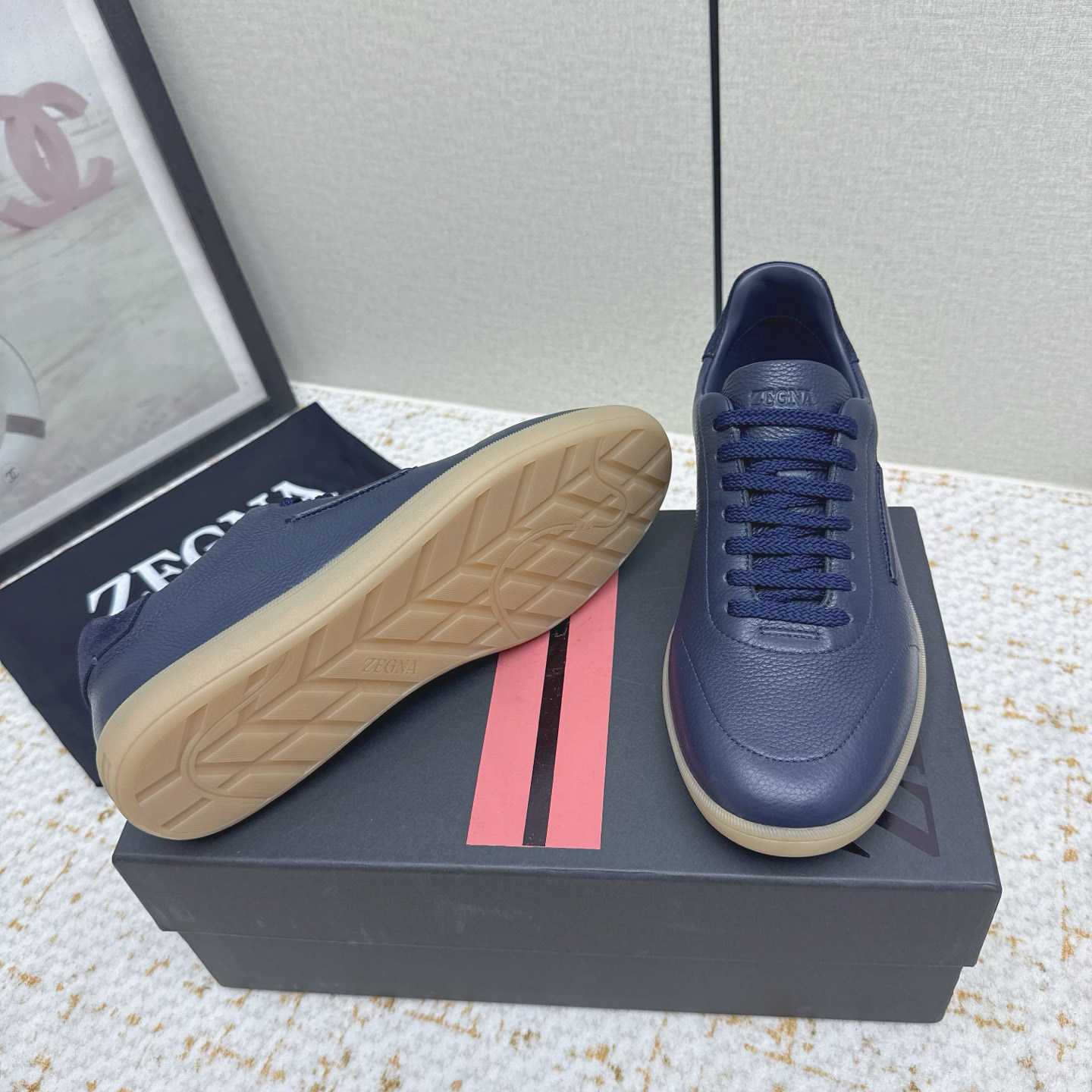 Zegna Grained Leather 232 Sneakers - DesignerGu