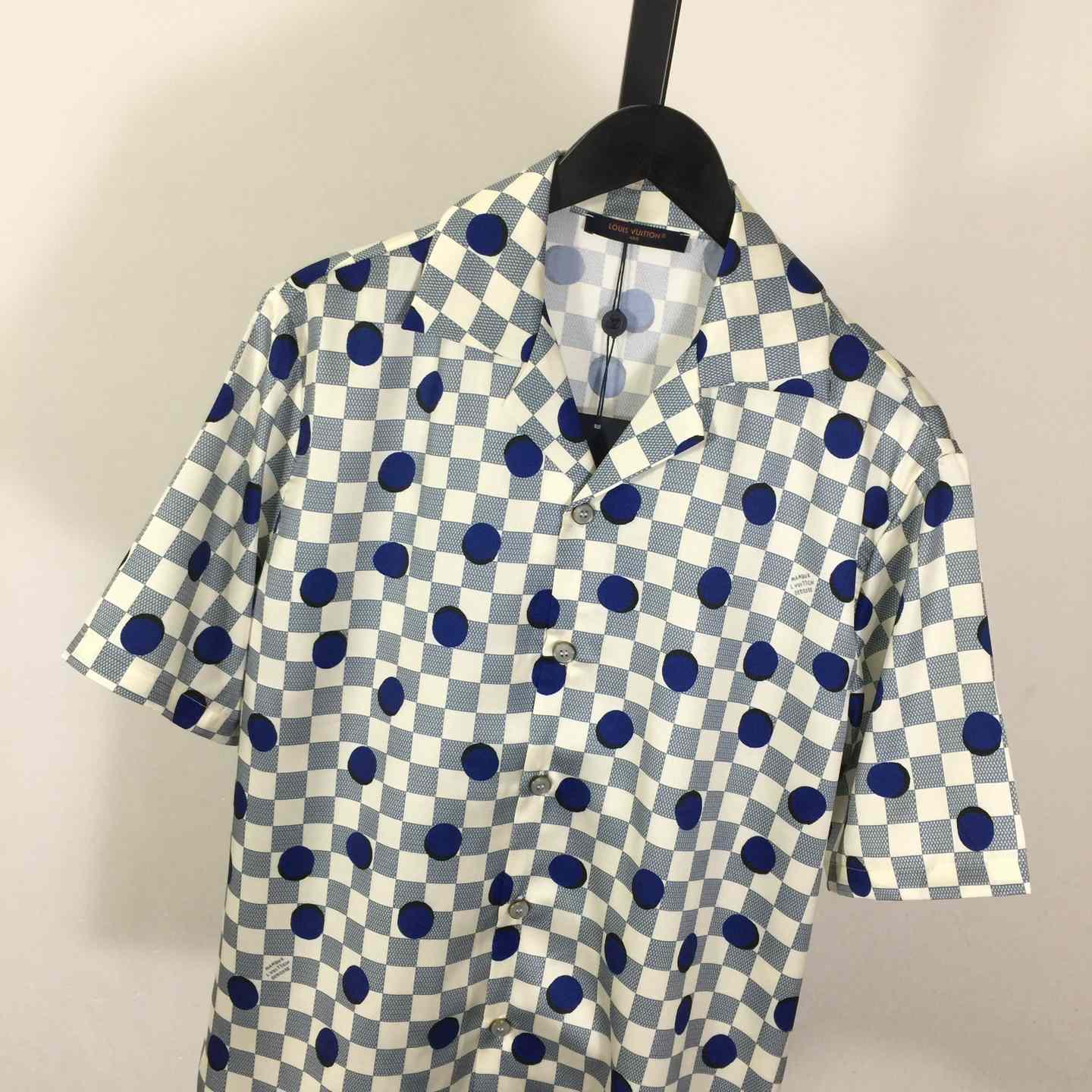 Louis Vuitton Damier Silk Short-Sleeved Shirt   1AK7BK - DesignerGu