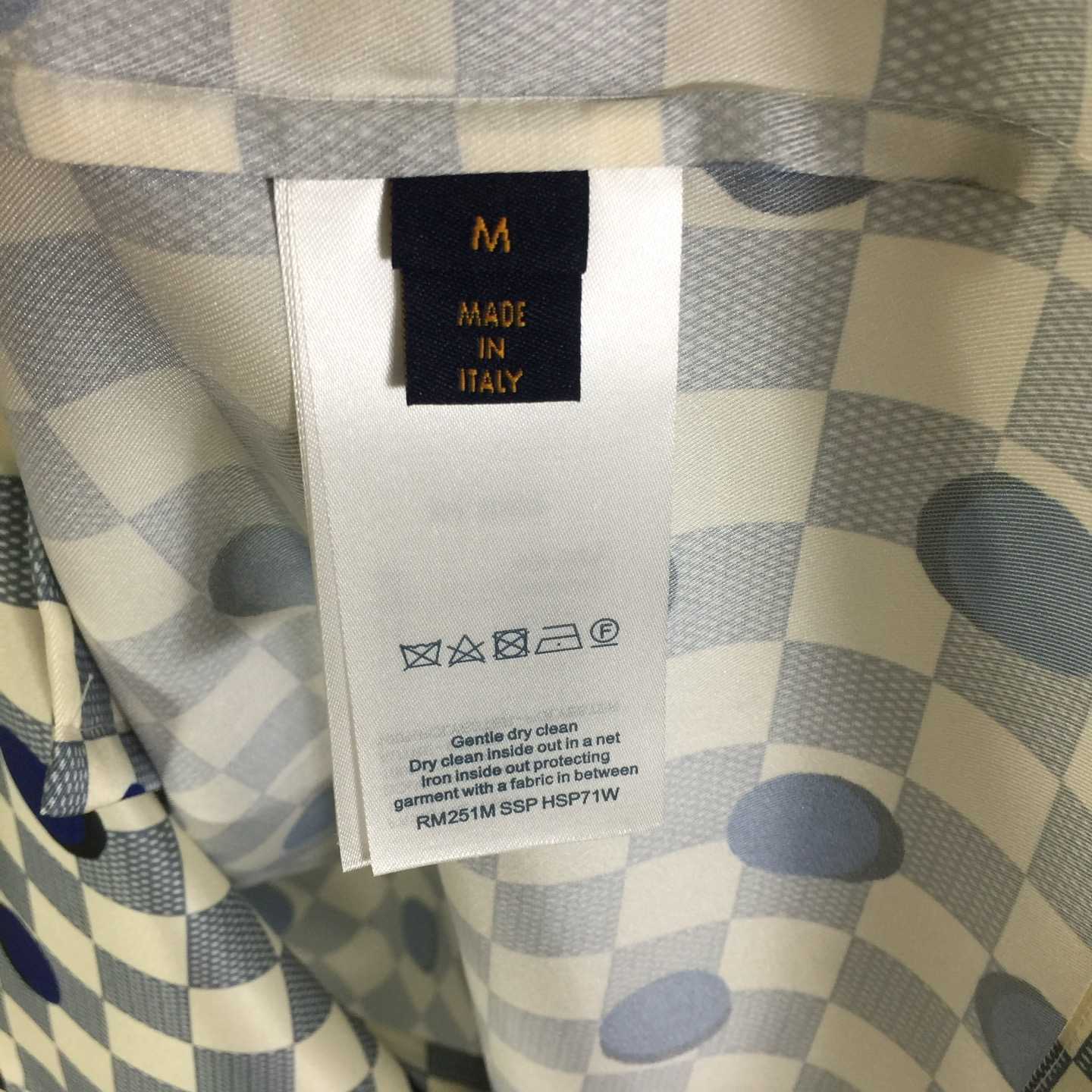Louis Vuitton Damier Silk Short-Sleeved Shirt   1AK7BK - DesignerGu