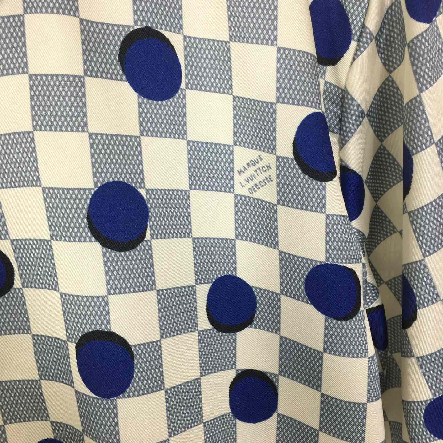 Louis Vuitton Damier Silk Short-Sleeved Shirt   1AK7BK - DesignerGu