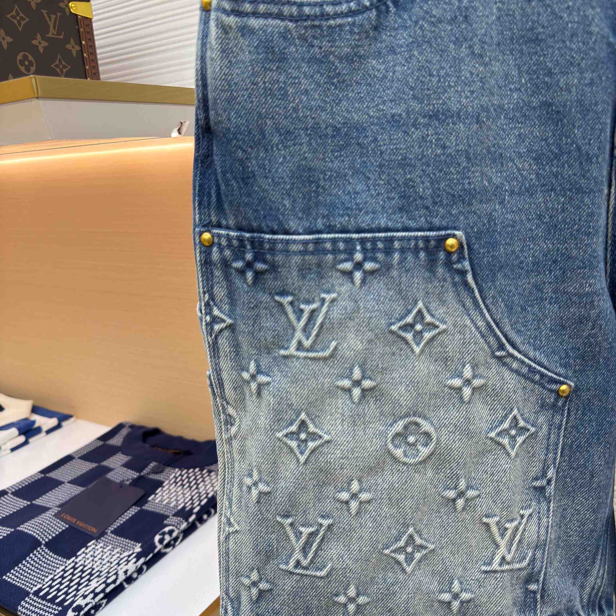 Louis Vuitton Denim Carpenter Shorts  - DesignerGu