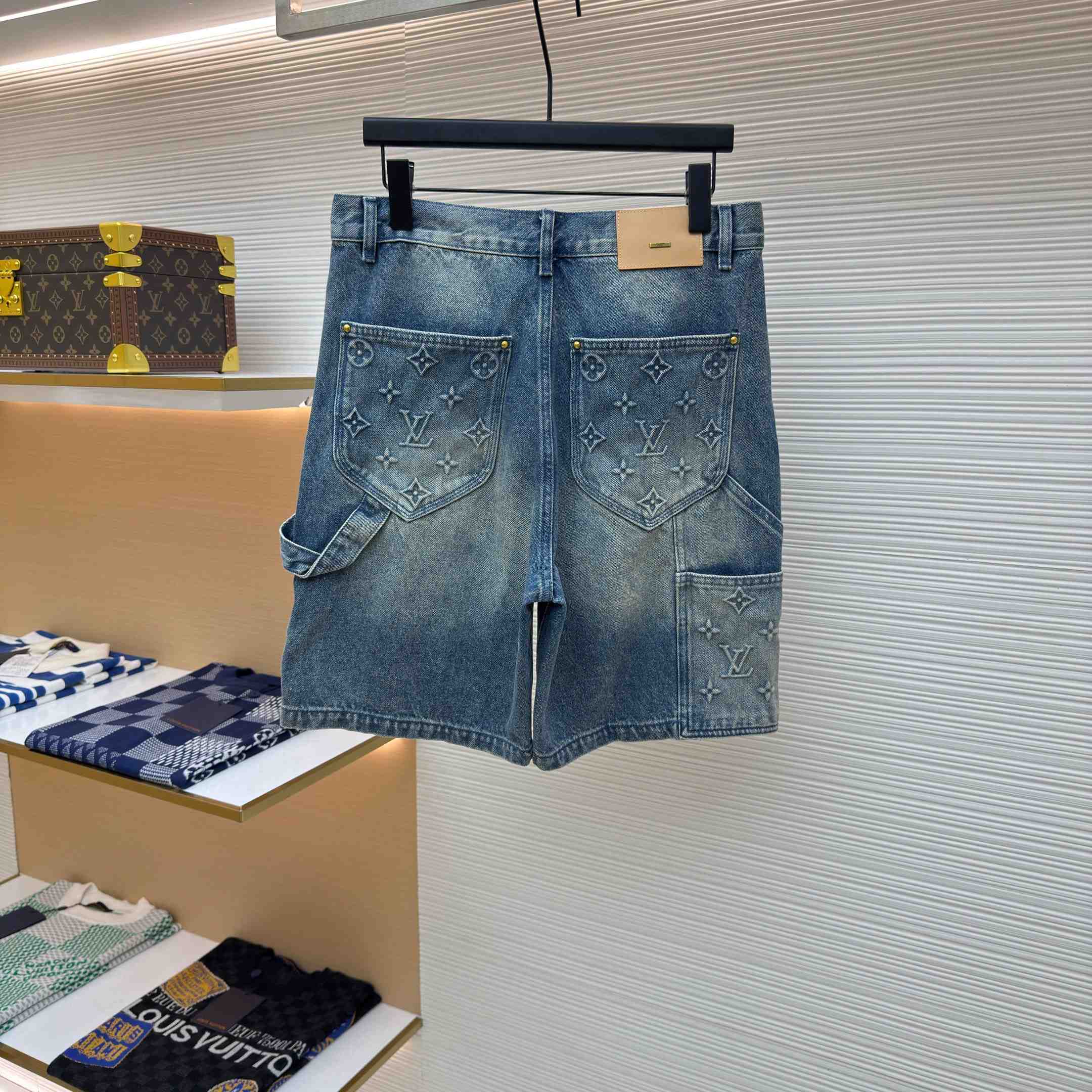Louis Vuitton Denim Carpenter Shorts  - DesignerGu