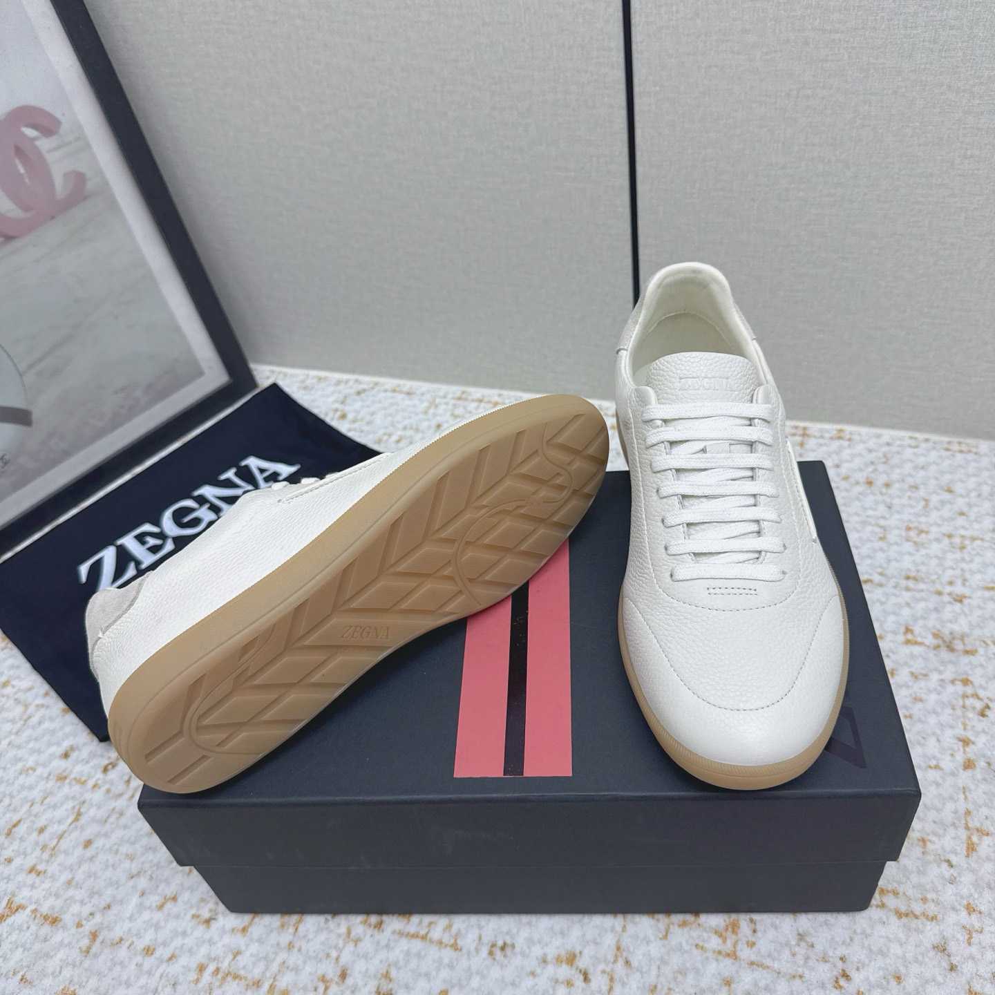 Zegna Grained Leather 232 Sneakers - DesignerGu