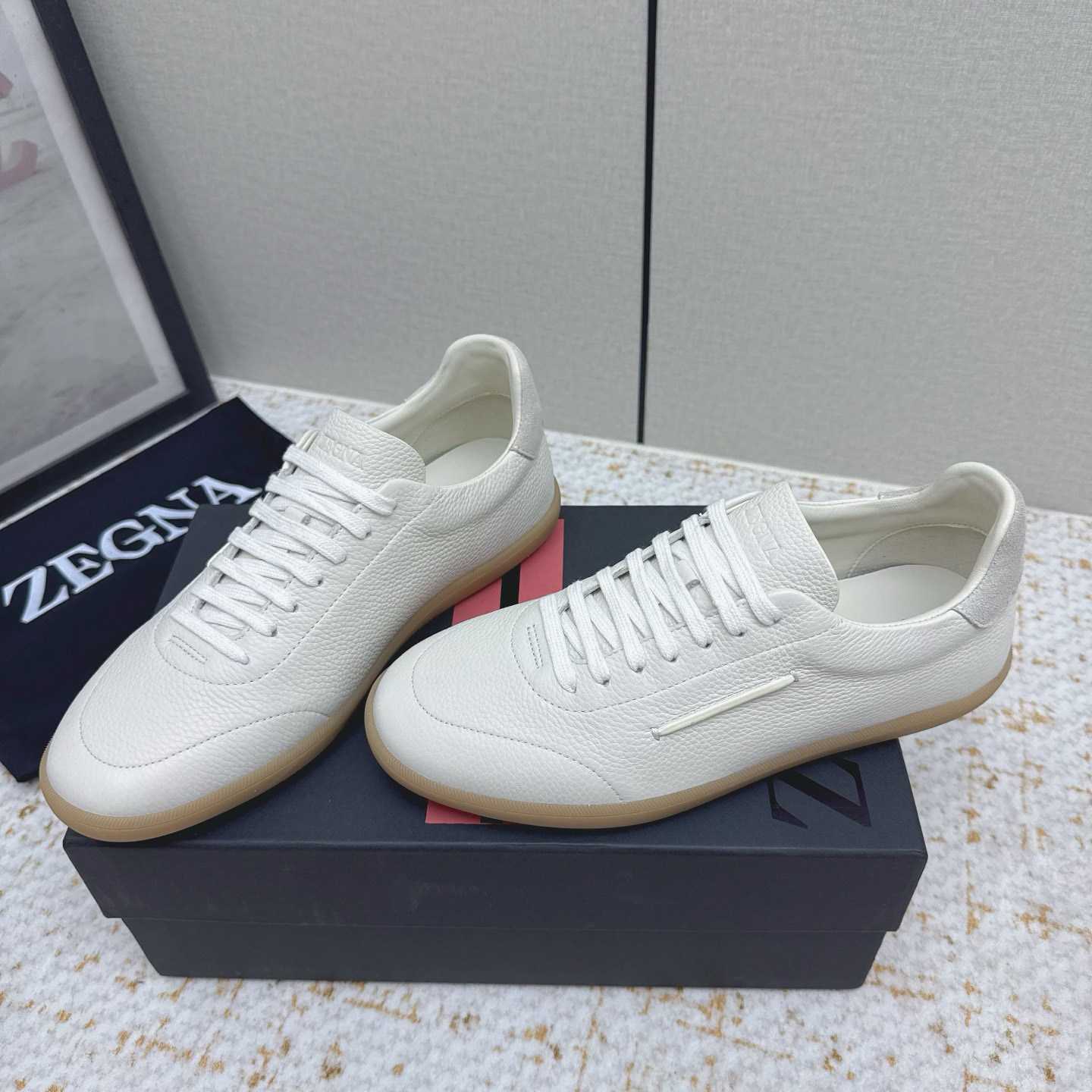 Zegna Grained Leather 232 Sneakers - DesignerGu