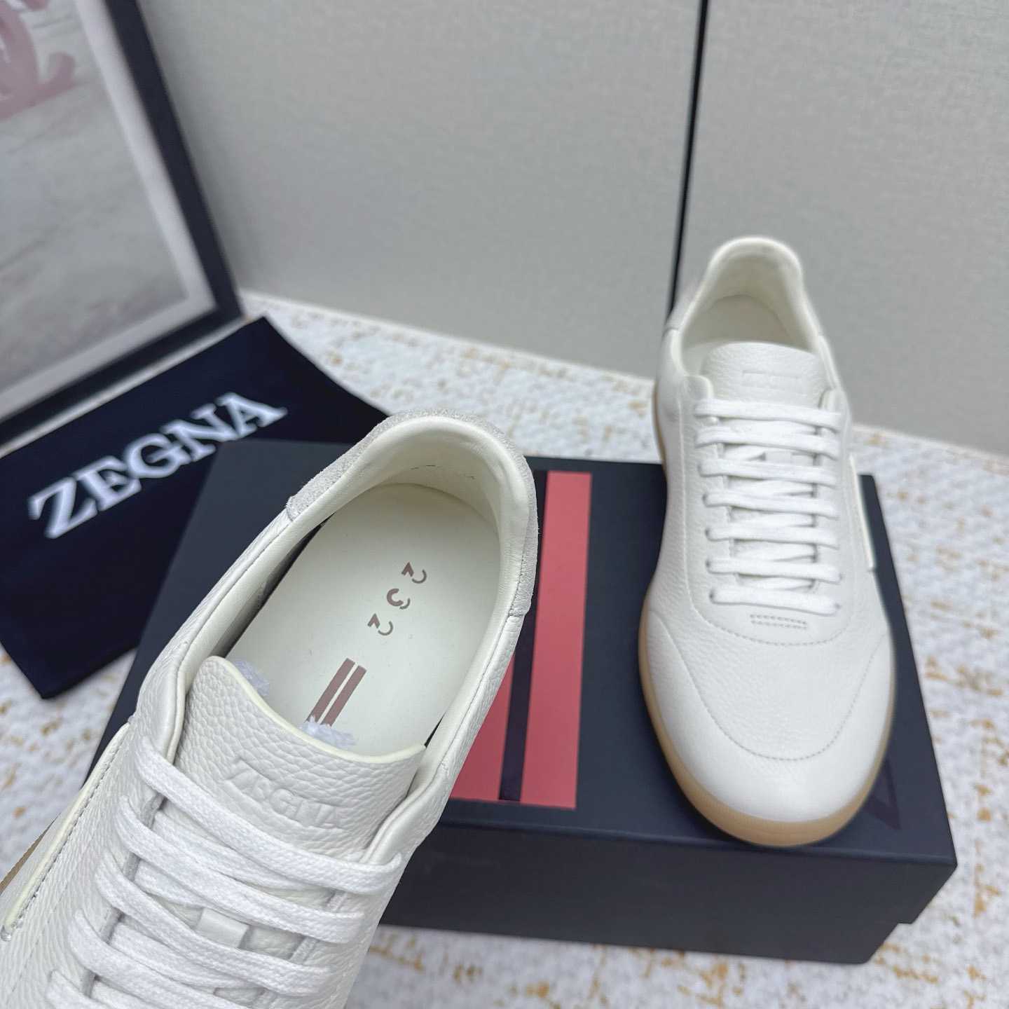 Zegna Grained Leather 232 Sneakers - DesignerGu