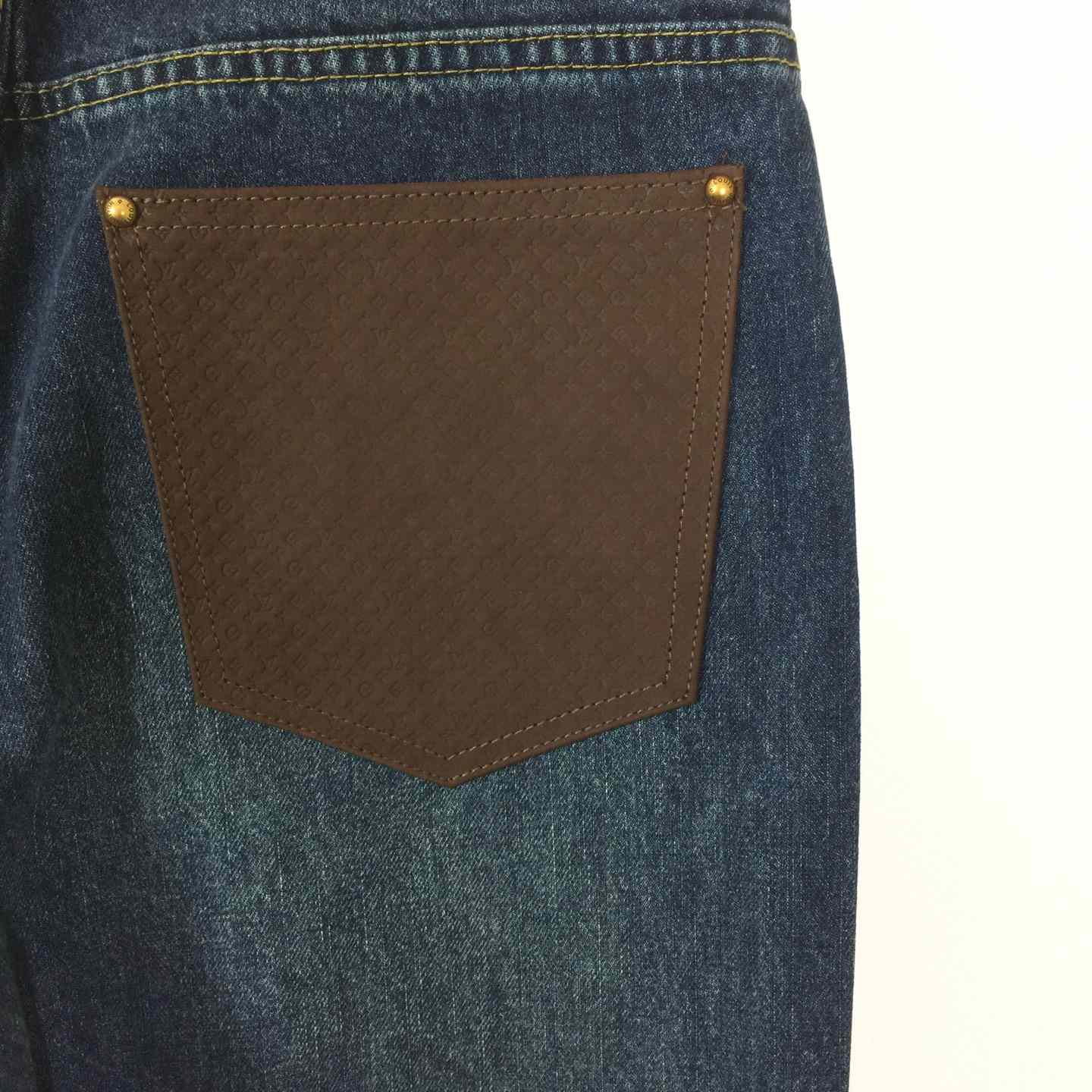 Louis Vuitton Denim Skate Pants With Leather Signature Pockets   1AJUXV - DesignerGu
