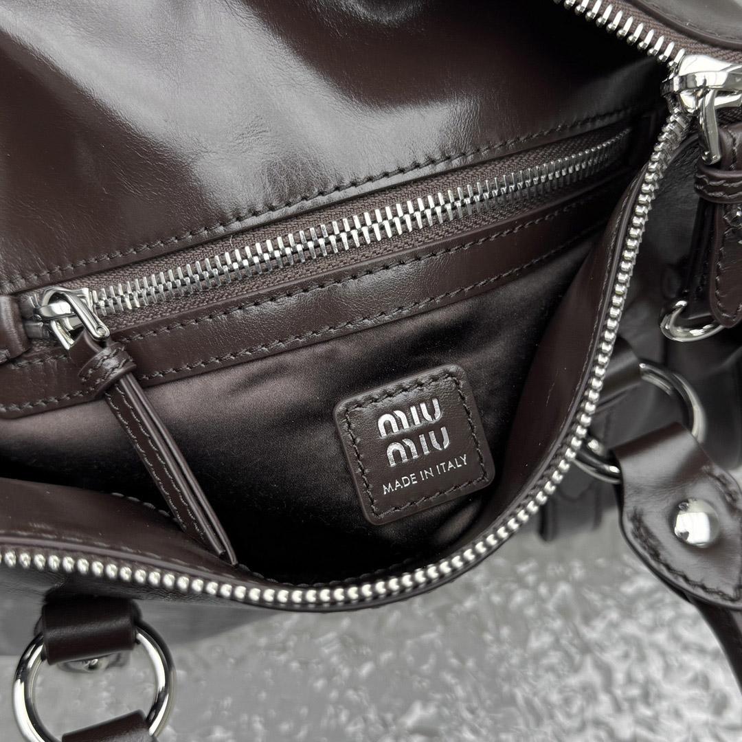 Miu Miu Shiny Leather Top-Handle Bag - DesignerGu