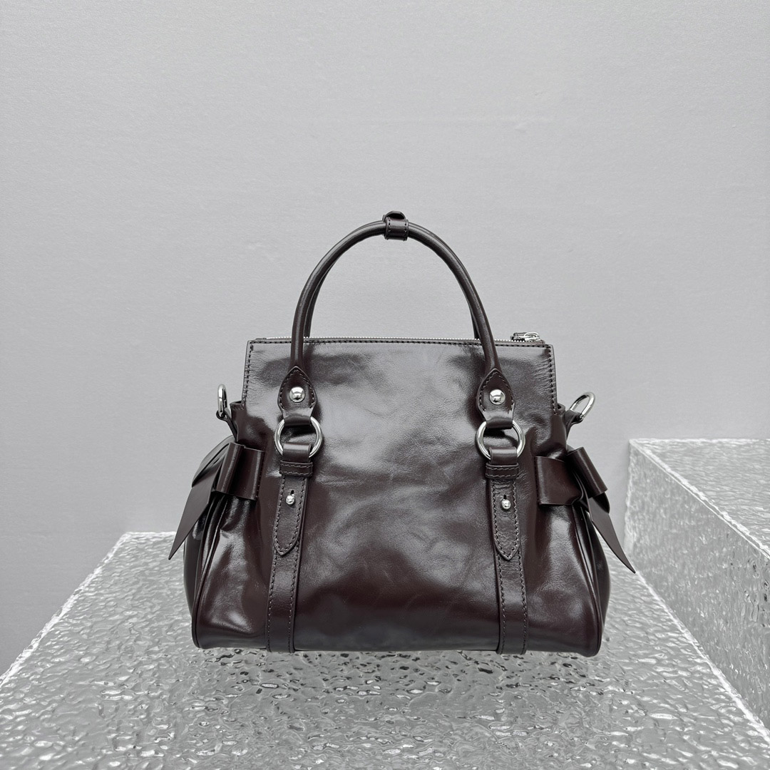 Miu Miu Shiny Leather Top-Handle Bag - DesignerGu
