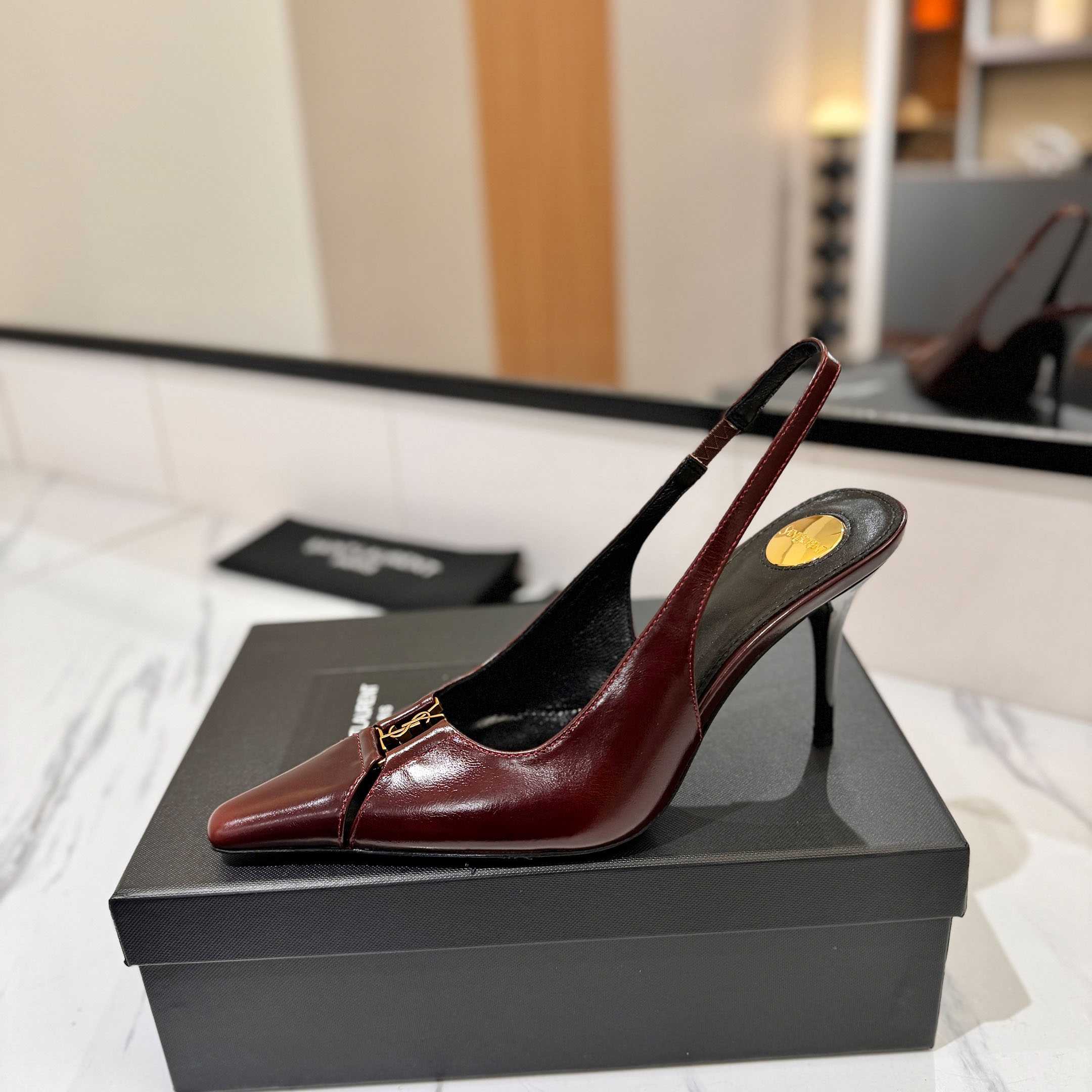 Saint Laurent Babylone Breteuil Slingback Pumps - DesignerGu