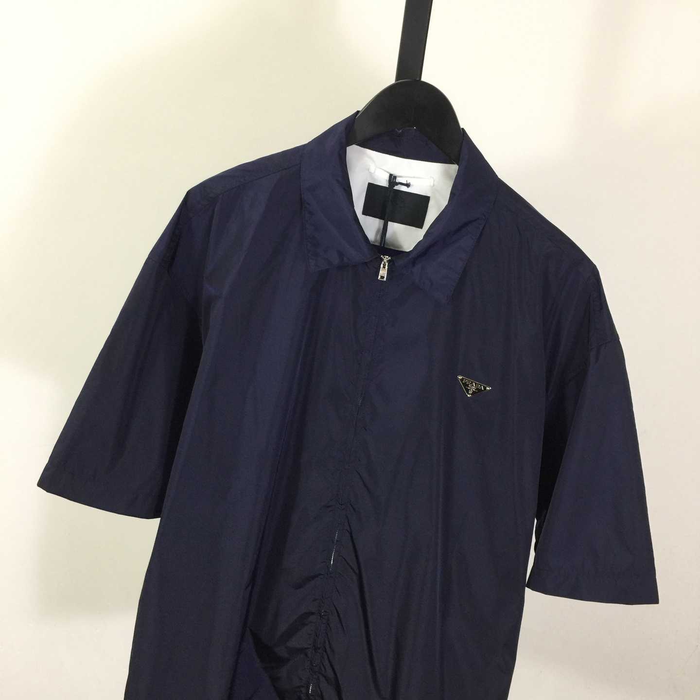 Prada Short-sleeved Re-Nylon Zipper Shirt - DesignerGu