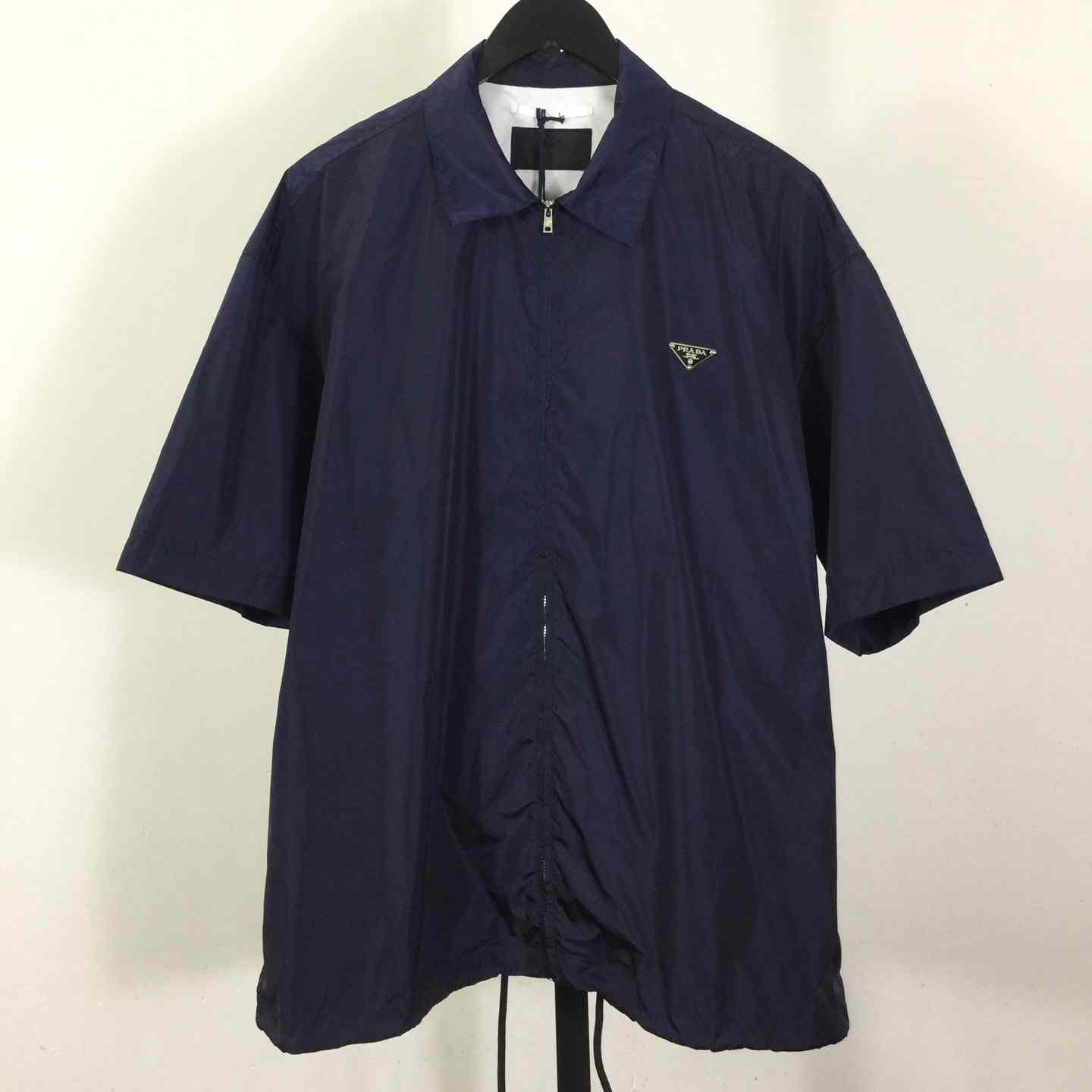 Prada Short-sleeved Re-Nylon Zipper Shirt - DesignerGu