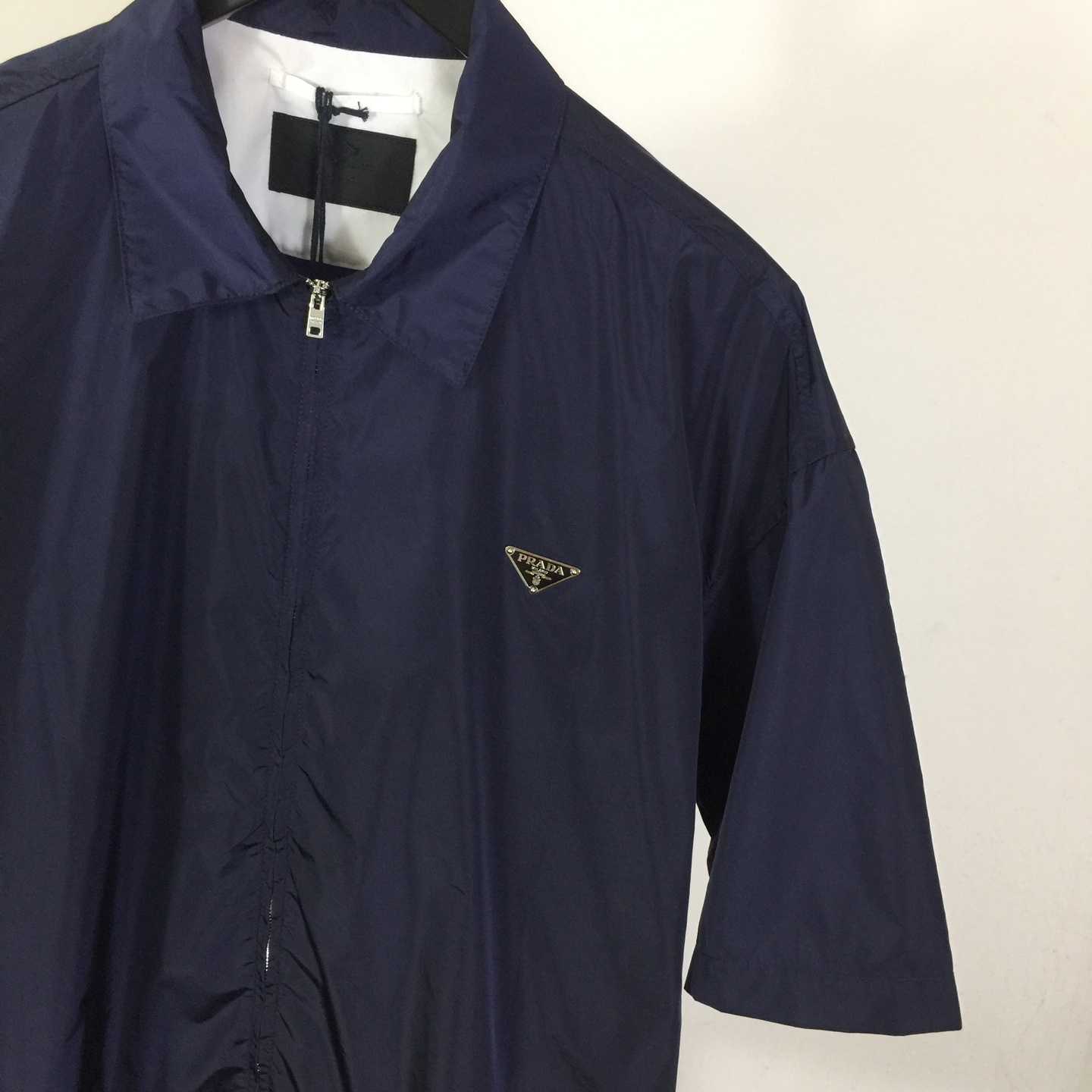 Prada Short-sleeved Re-Nylon Zipper Shirt - DesignerGu