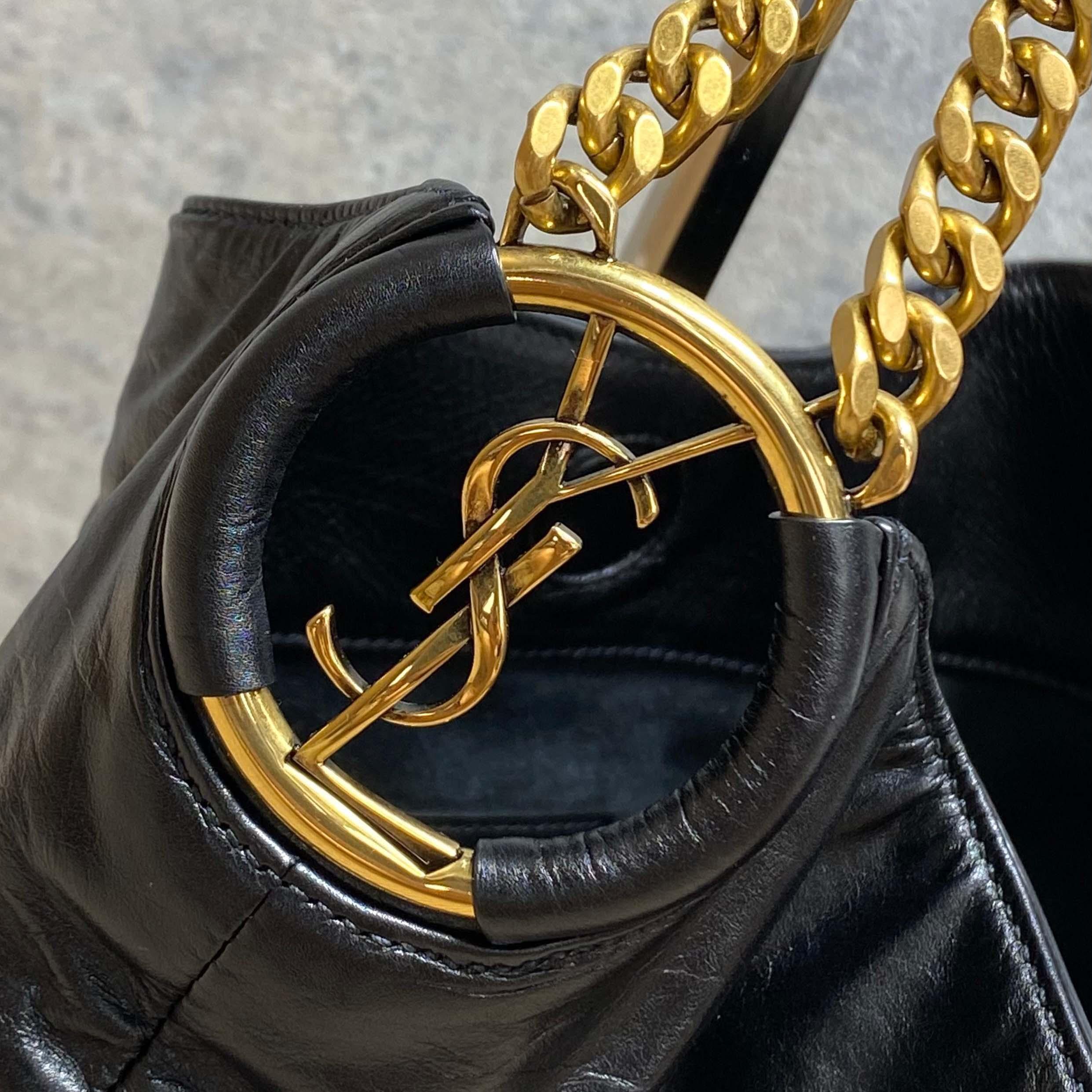 Saint Laurent HORTENSE Small Hobo In Shiny Leather - DesignerGu