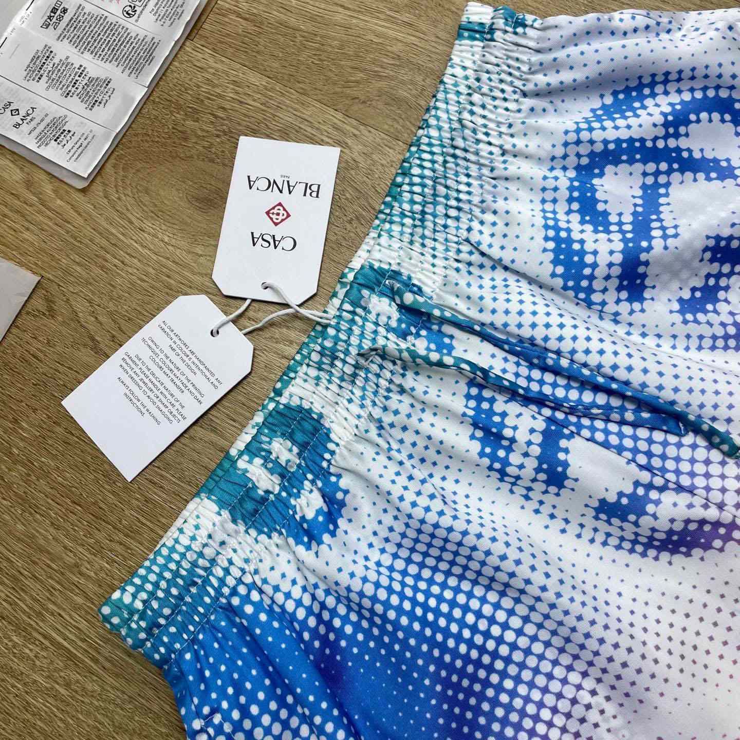 Casablanca Halftone Logo Silk Shorts  CA3578 - DesignerGu