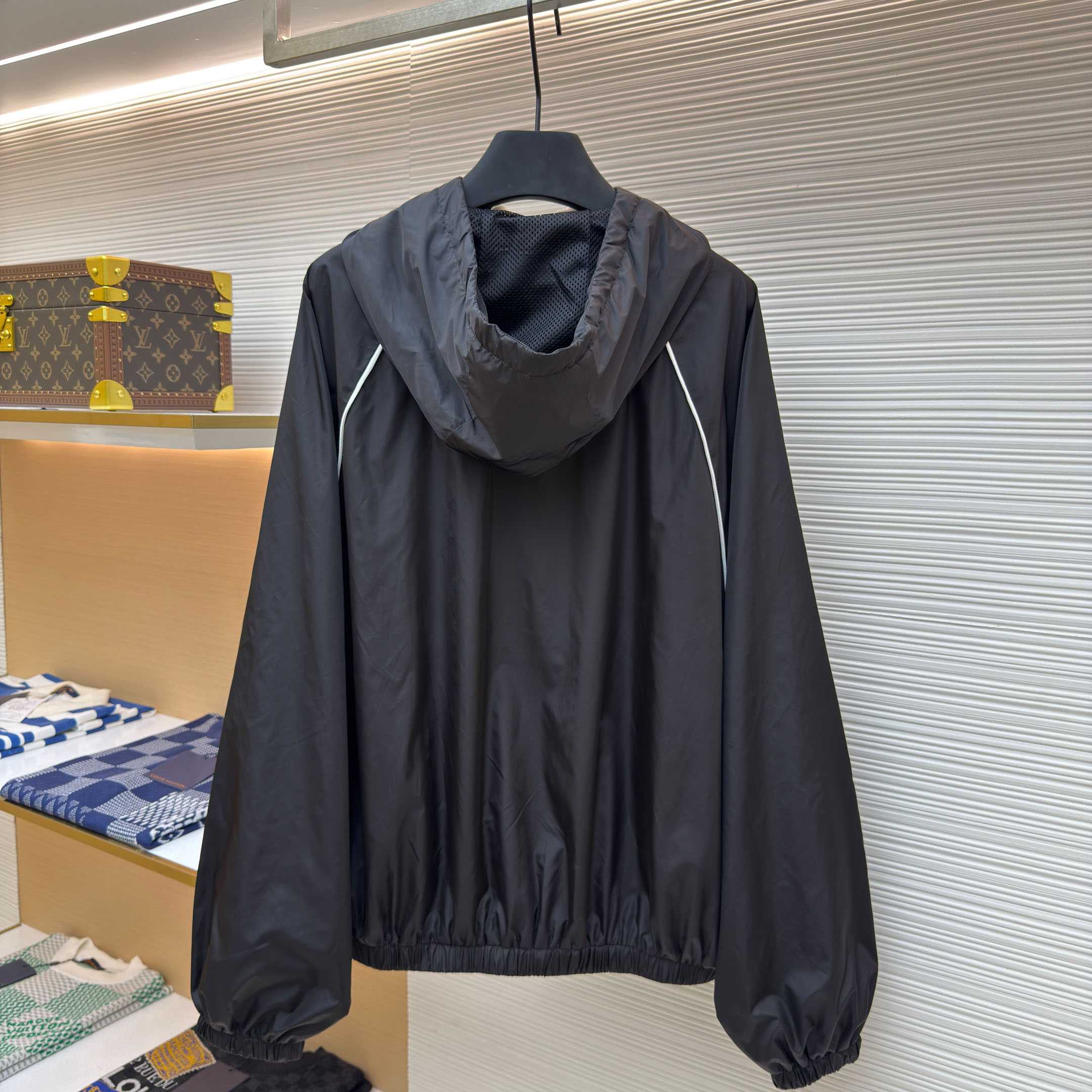 Miu Miu Black Technical Silk Zipper Jacket - DesignerGu