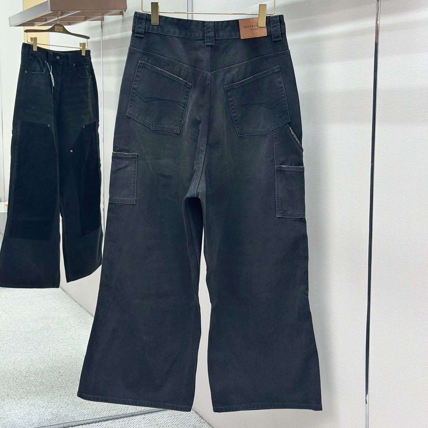Balenciaga Ripped Off Baggy Jeans - DesignerGu