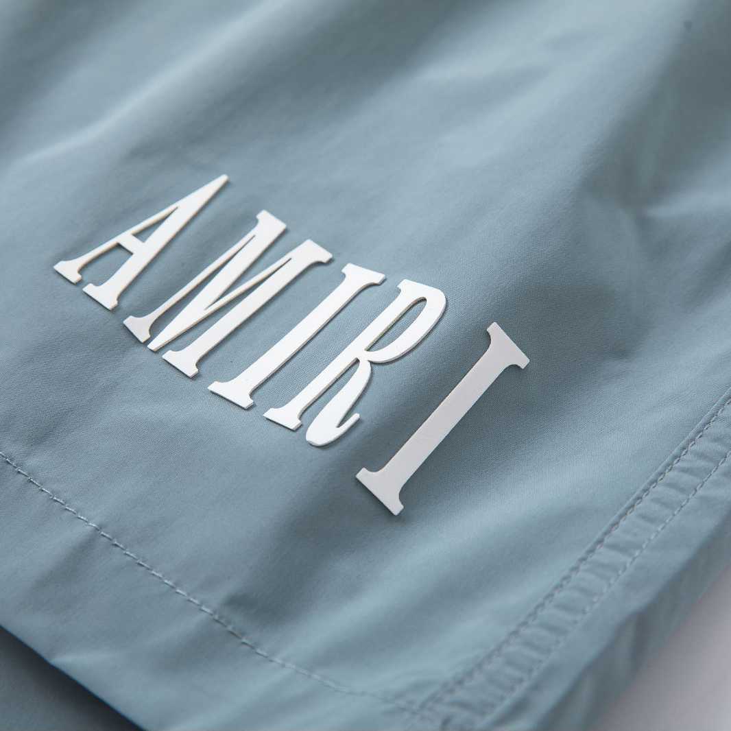 Amiri Core Logo Swim Shorts Dusty Blue - DesignerGu