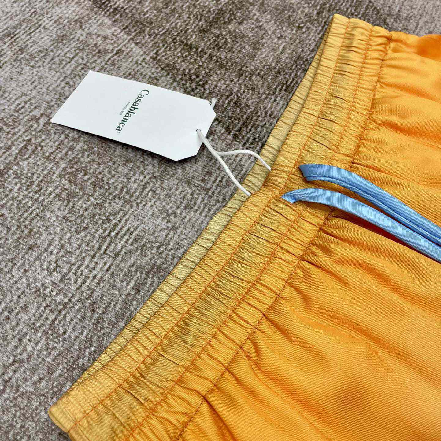 Casablanca Silk Shorts With Drawstrings 'White/Yellow' CA3311 - DesignerGu