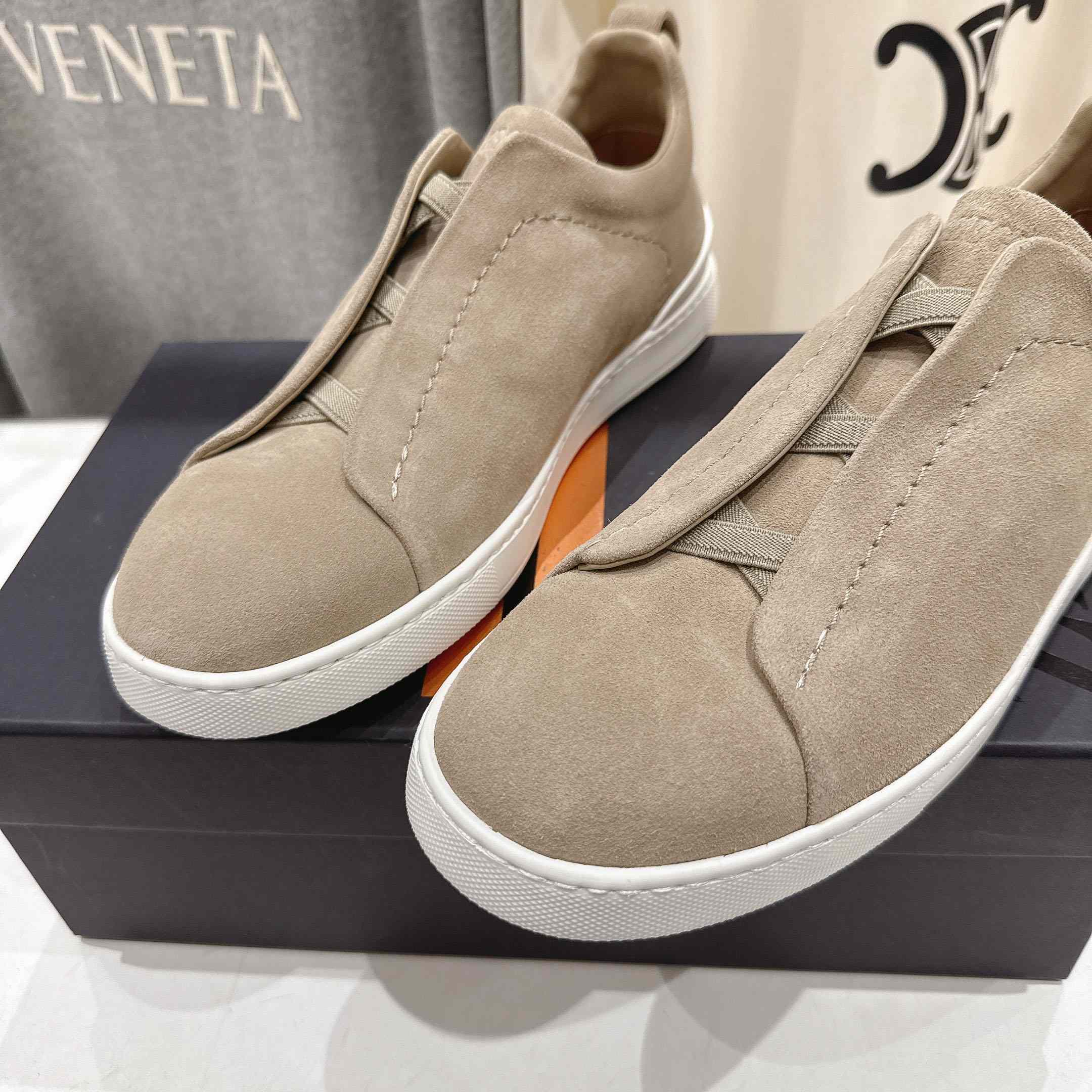 Zegna Suede Triple Stitch™ Sneakers - DesignerGu