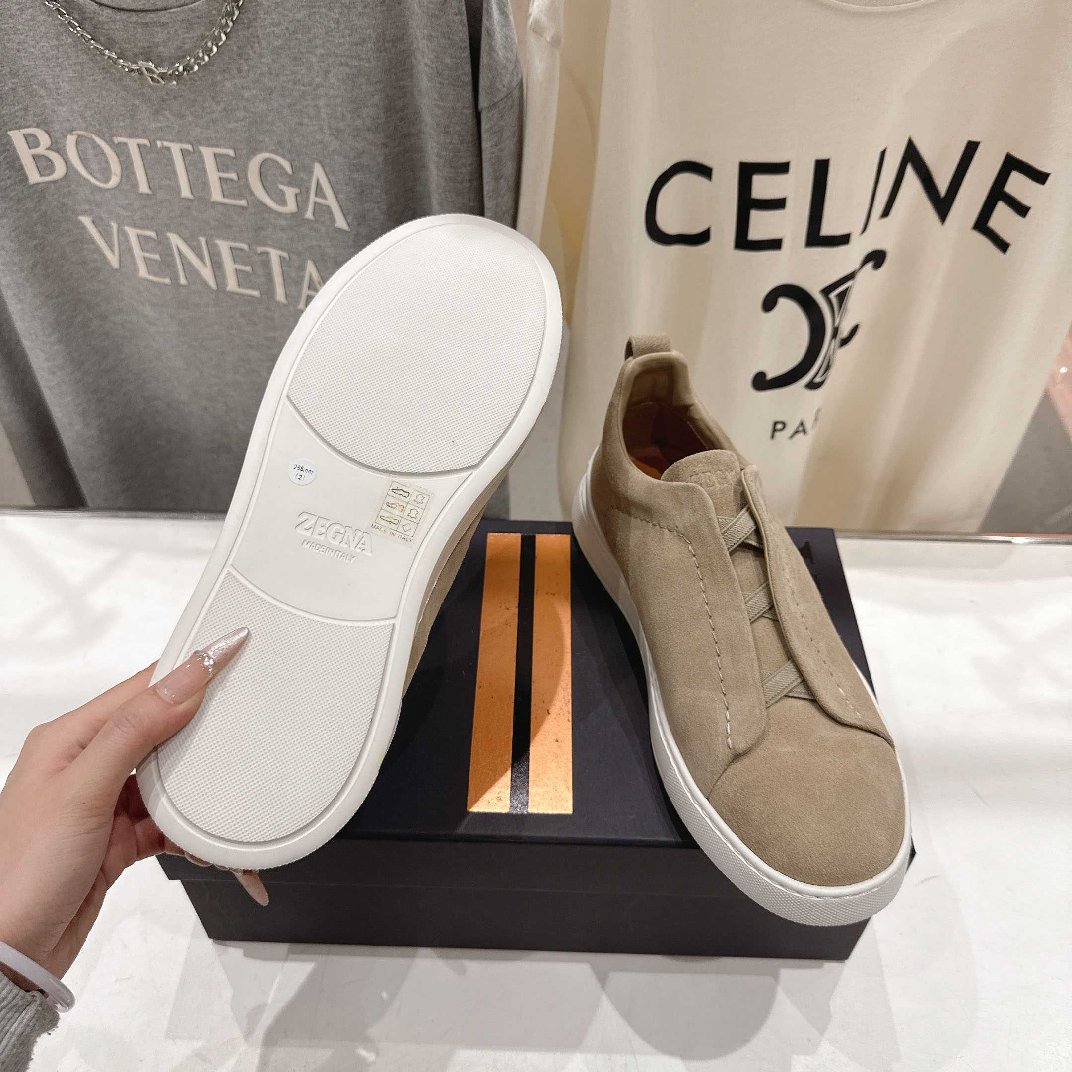 Zegna Suede Triple Stitch™ Sneakers - DesignerGu