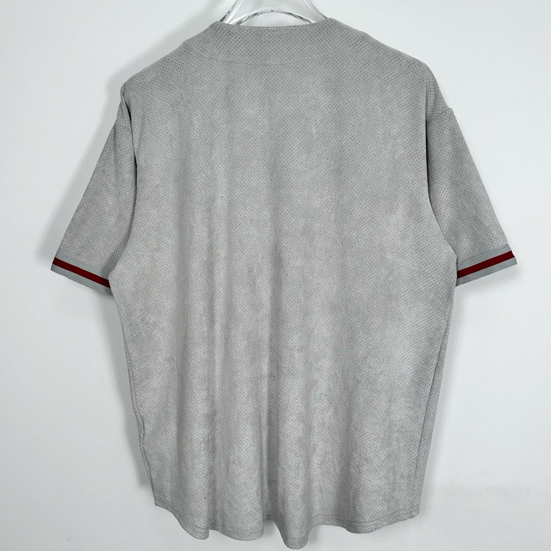 Supreme Ultrasuede Mesh Baseball Jersey 'Grey' - DesignerGu