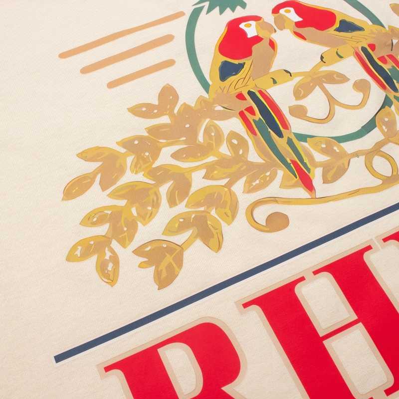 Rhude Parakeet Tee In Cream - DesignerGu