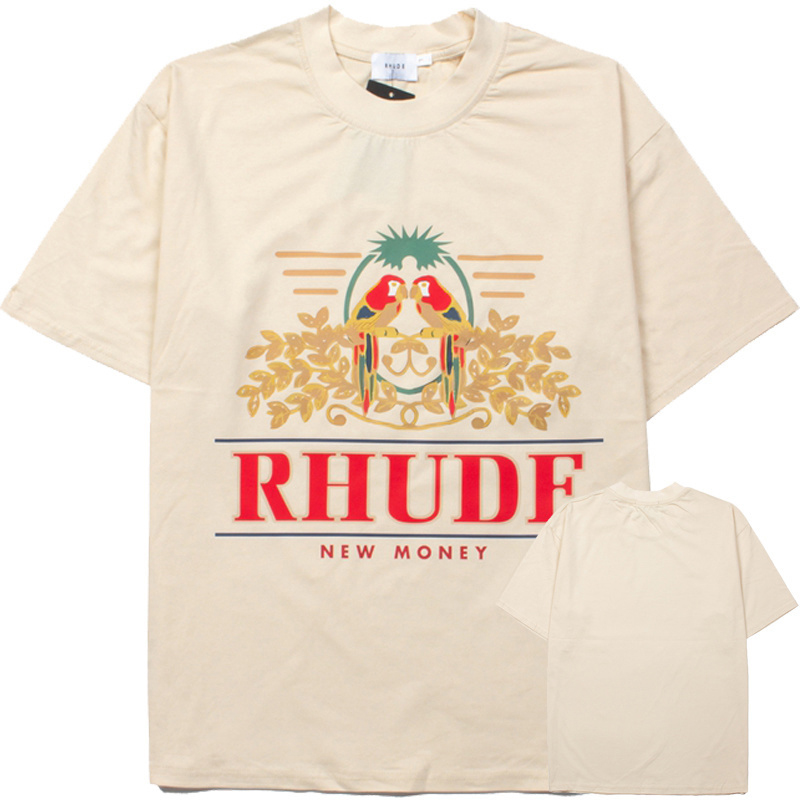 Rhude Parakeet Tee In Cream - DesignerGu