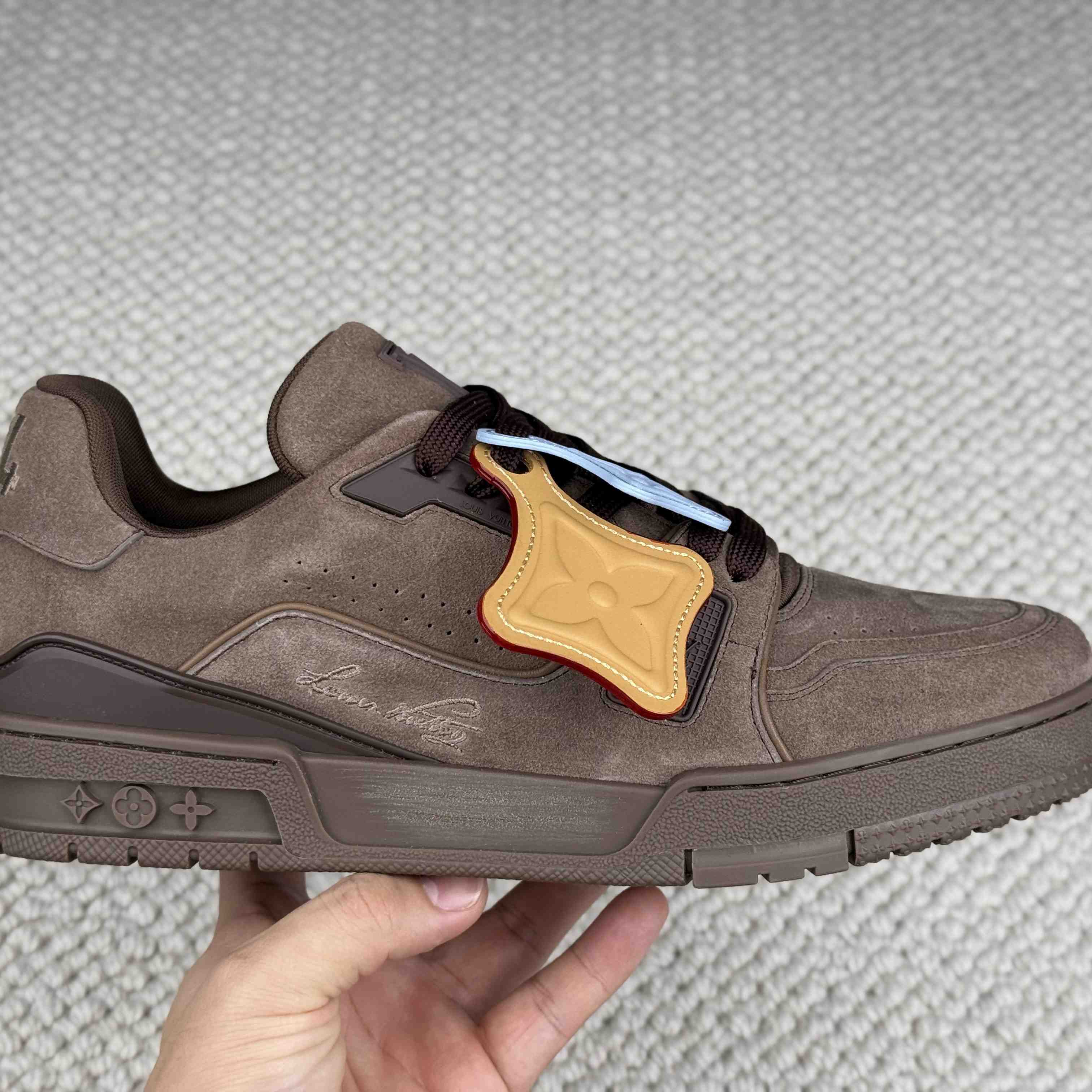 Louis Vuitton LV Trainer Distressed Sneaker 1AKBOU - DesignerGu