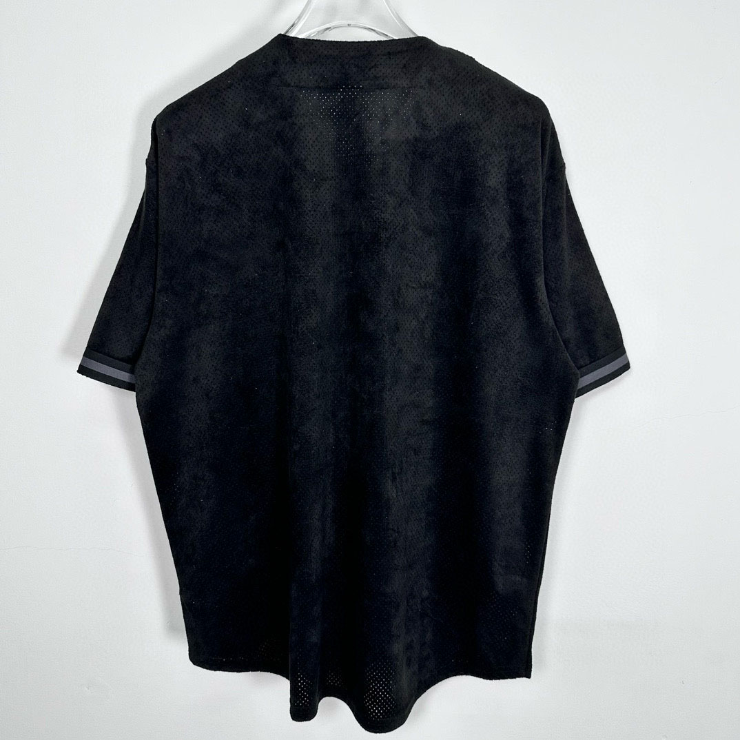 Supreme Ultrasuede Mesh Baseball Jersey 'Black' - DesignerGu