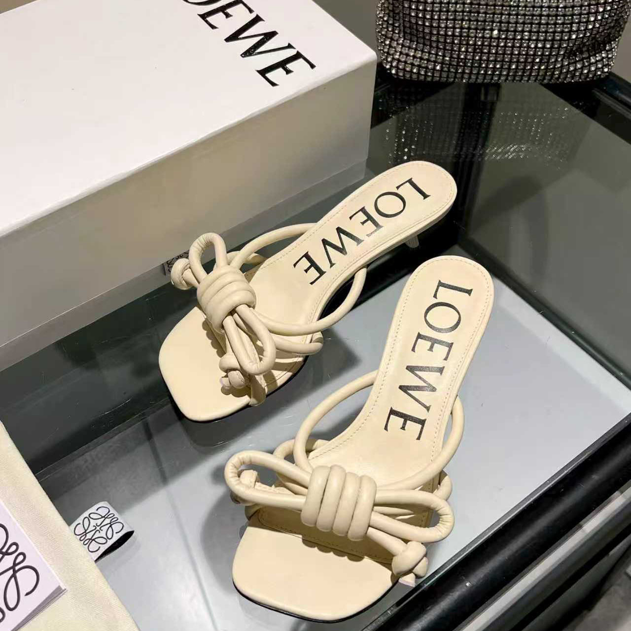 Loewe Flamenco Knot Sandal In Lambskin - DesignerGu